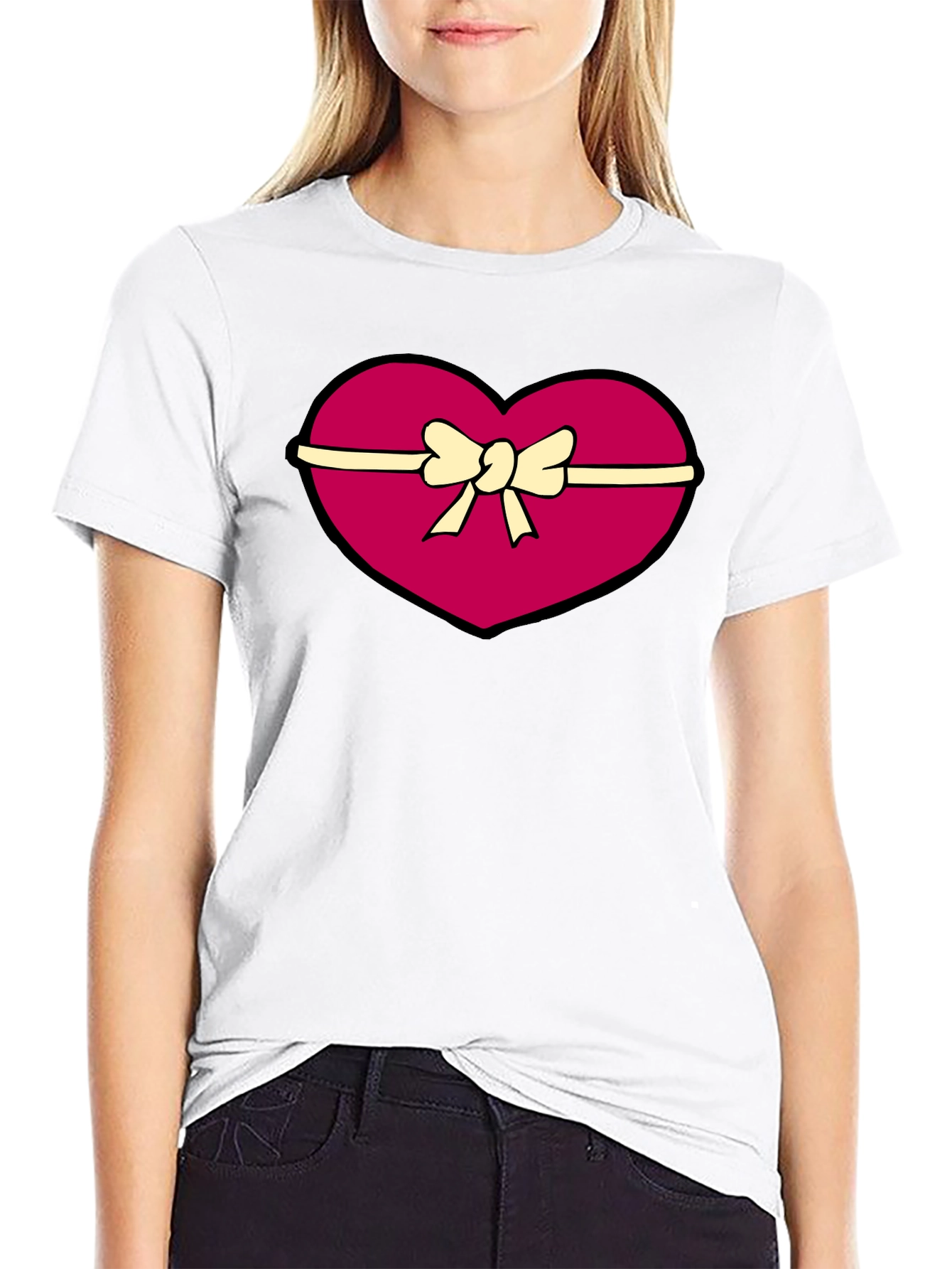Black Heart Gift Box Graphic Tee - Valentine's Day Apparel view 9