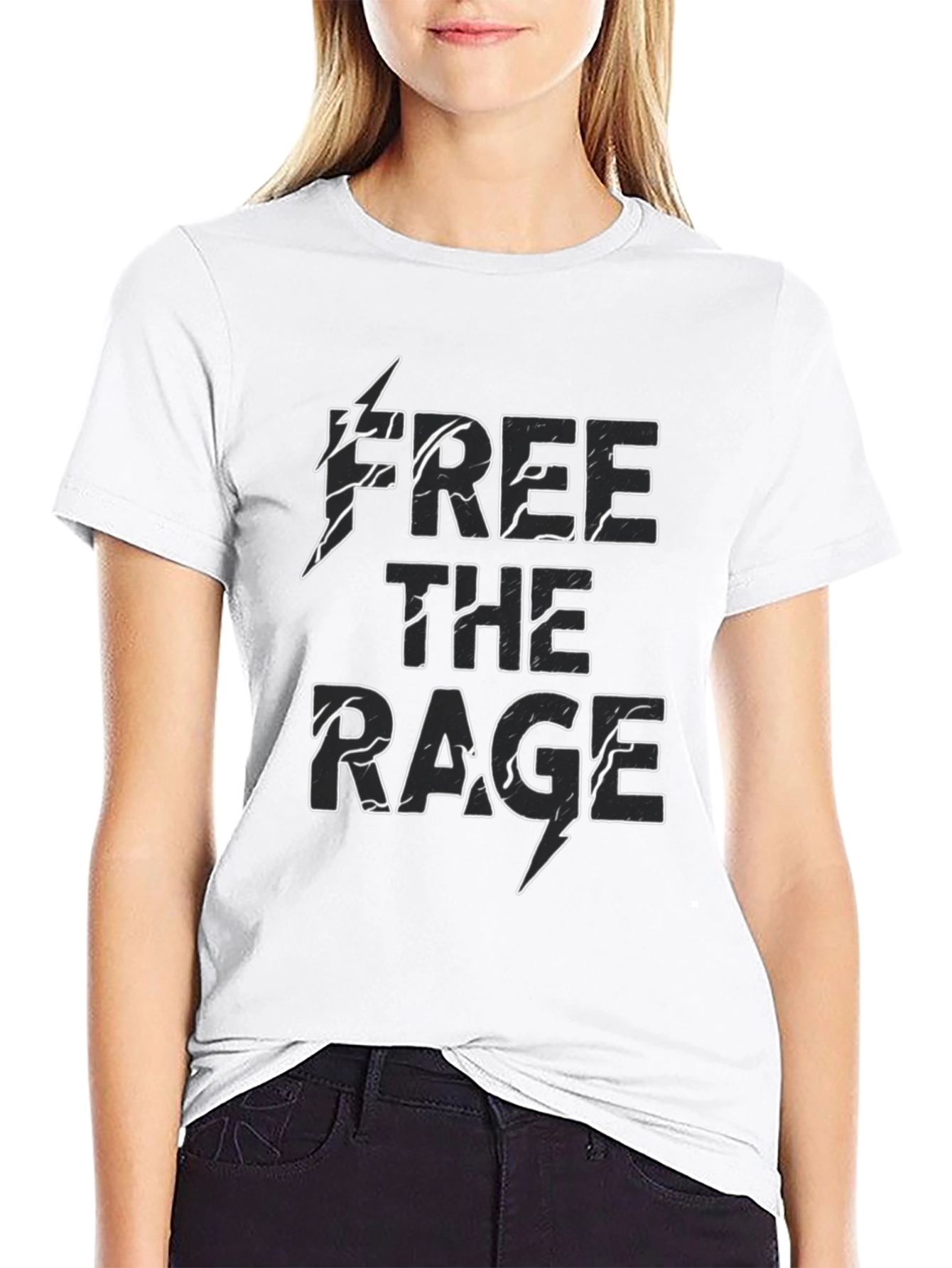 Black Free the Rage Graphic T-Shirt - Bold Black Tee view 9