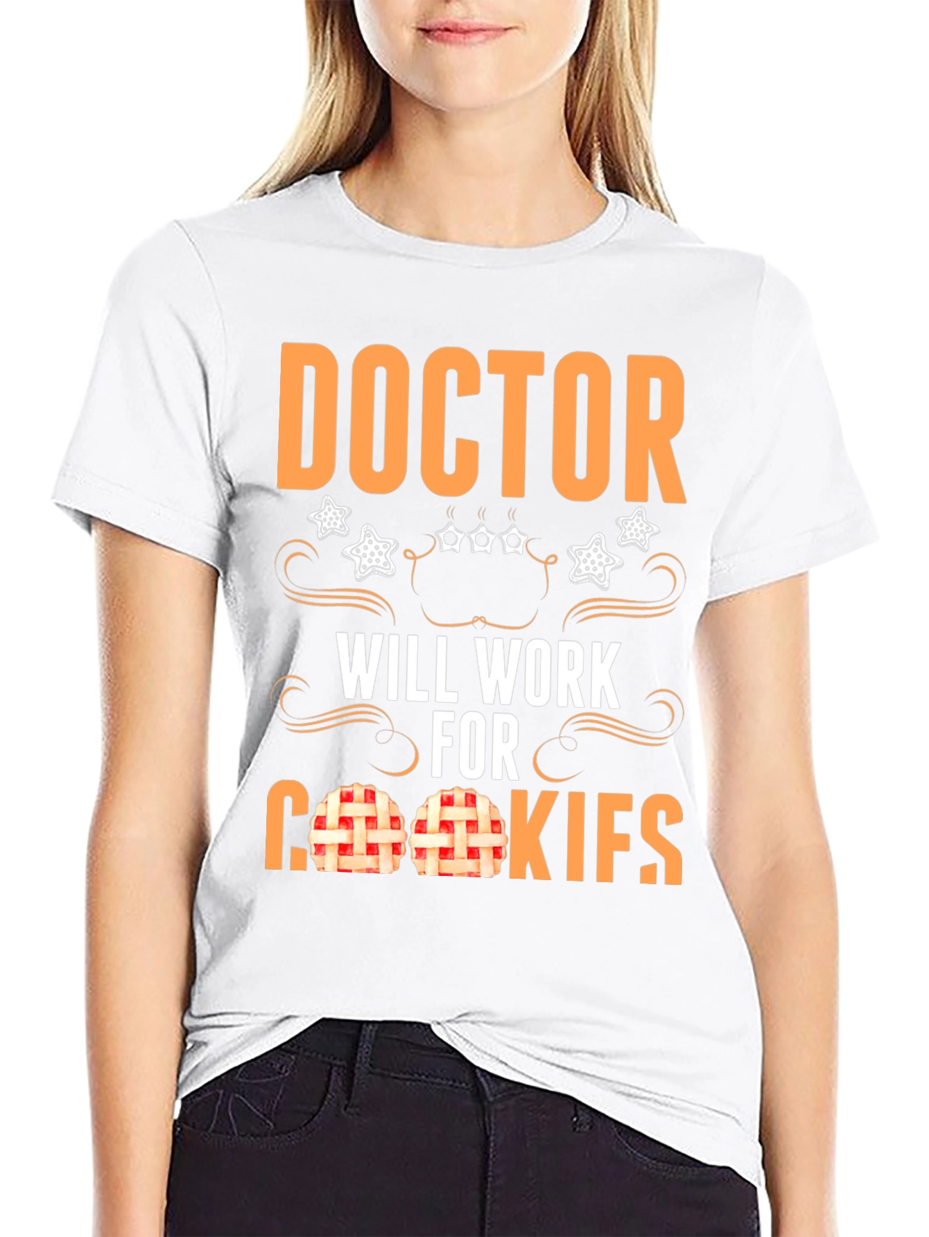 Black Doctor Will Work For Cookies T-Shirt view 9
