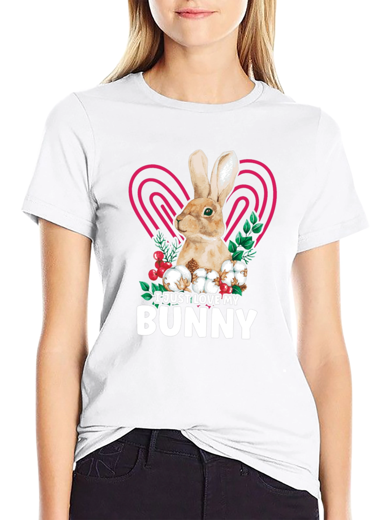 Black I Love My Bunny T-Shirt - Cute Rabbit Tee view 9