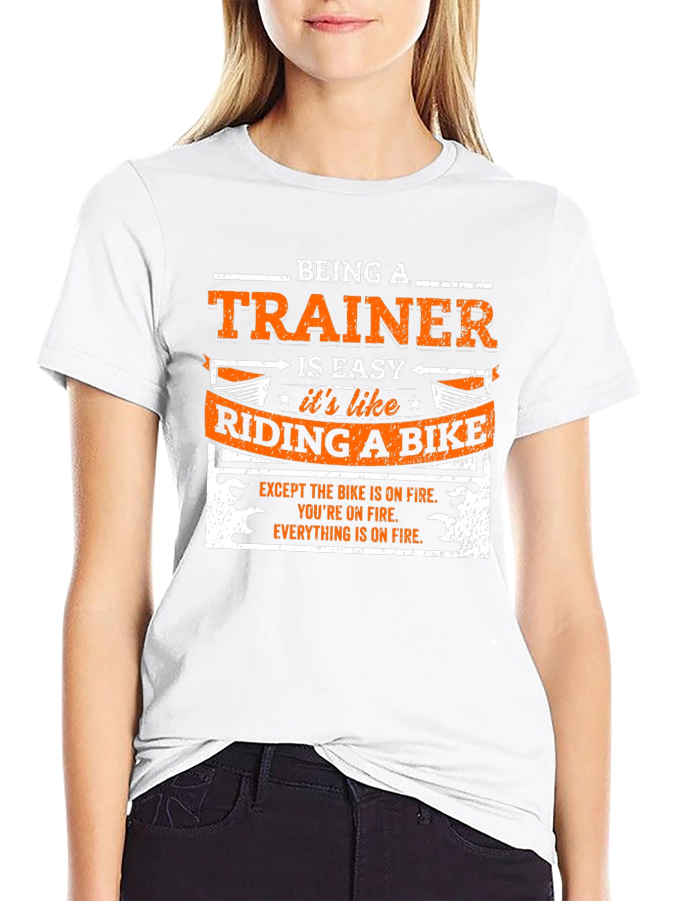 Black Being a Trainer is Easy Like Riding a Bike T-Shirt view 9