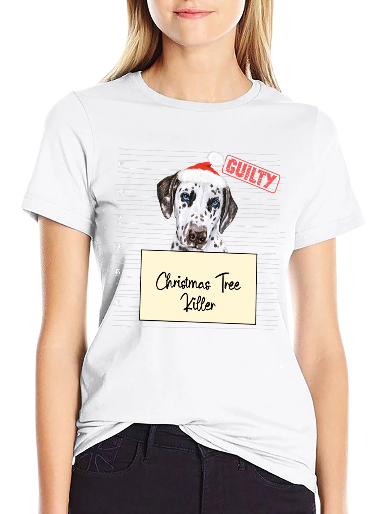 Black Christmas Tree Killer Dog Graphic T-Shirt view 9