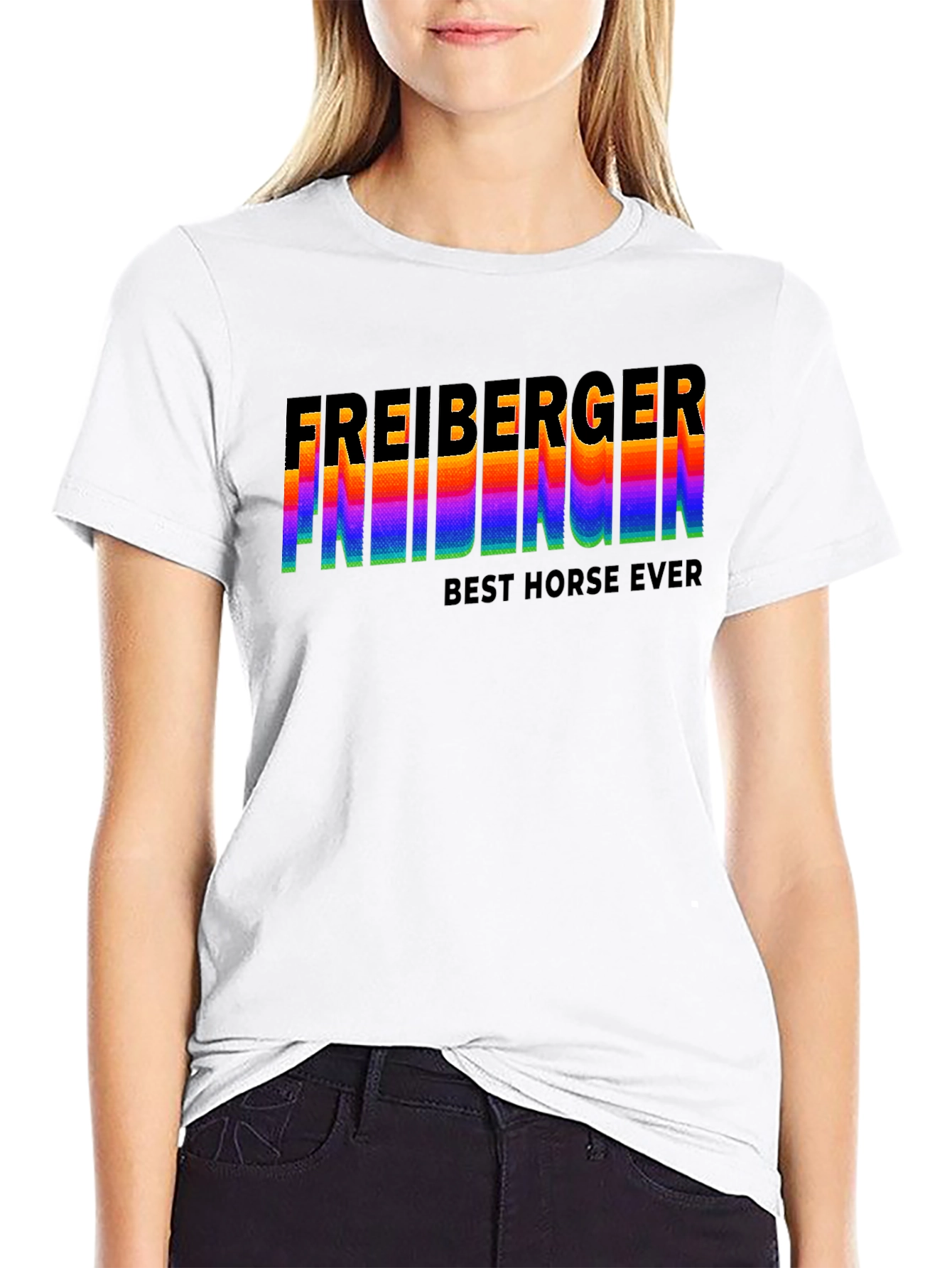 Black Freiberger Best Horse Ever Graphic T-Shirt view 9