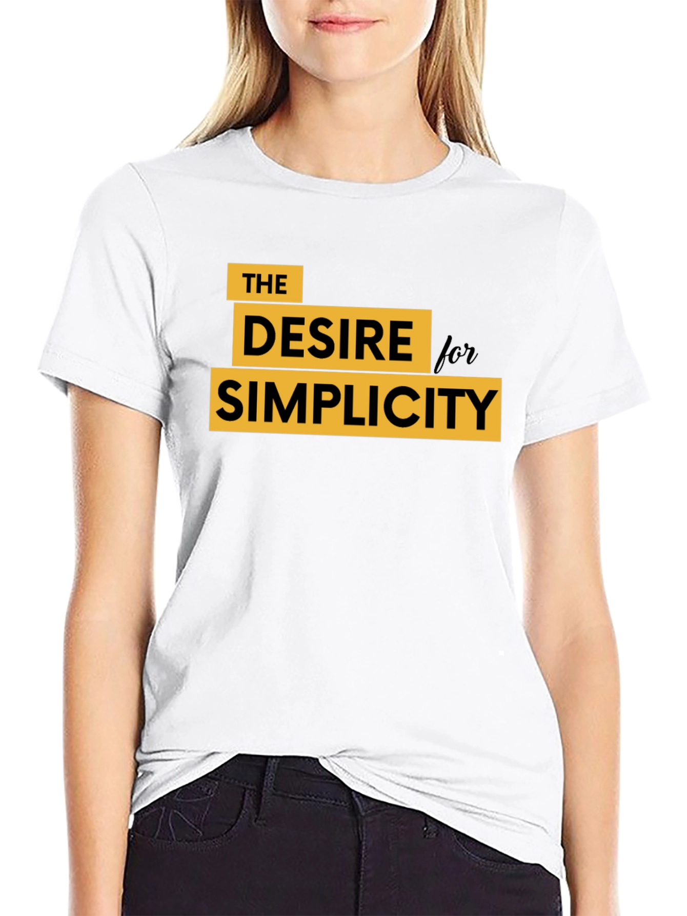 Black Desire for Simplicity Graphic Tee - Black view 9