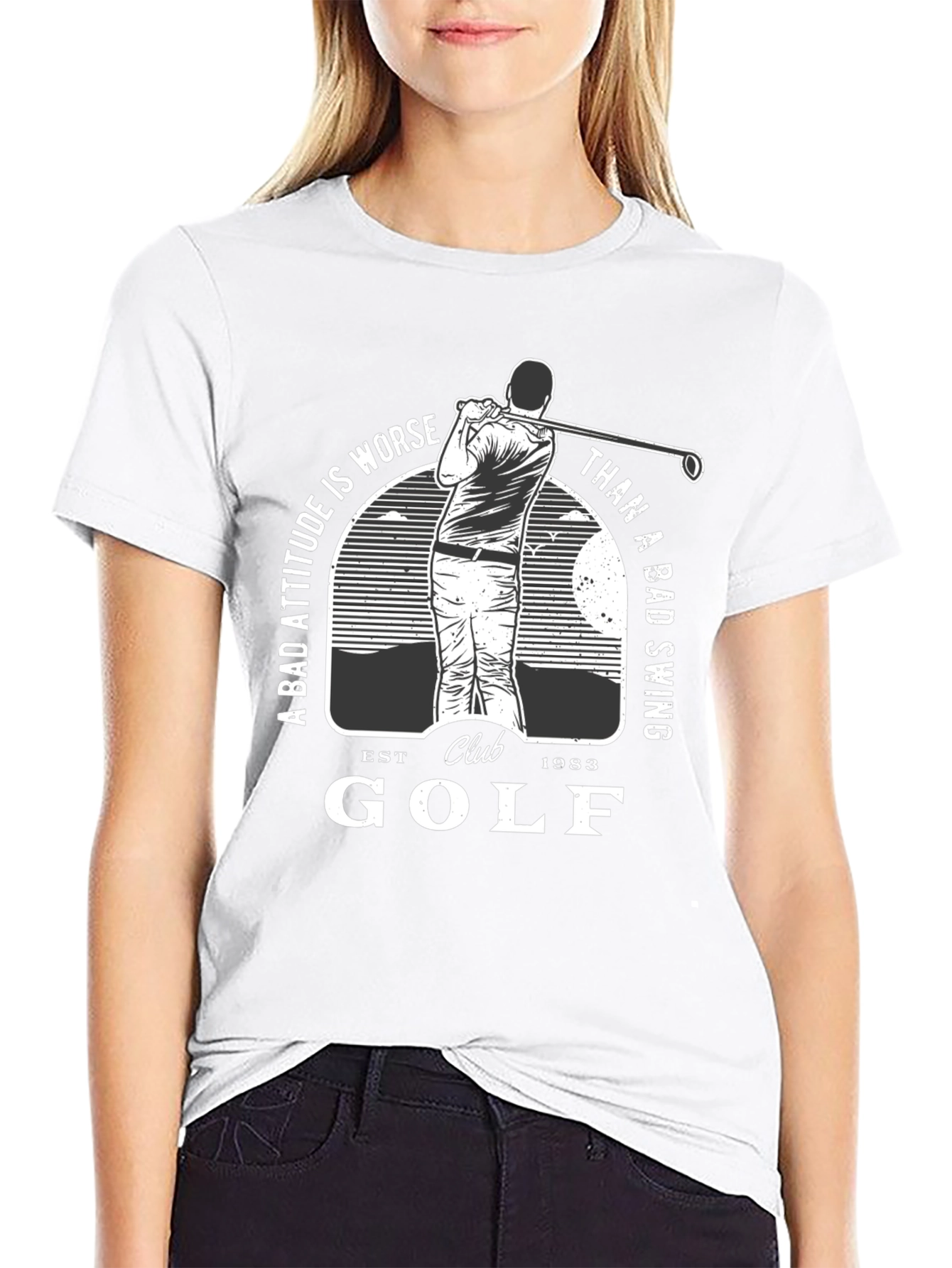 Black Golf Club Black T-Shirt - Bad Attitude Worse Than Bad Swing view 9