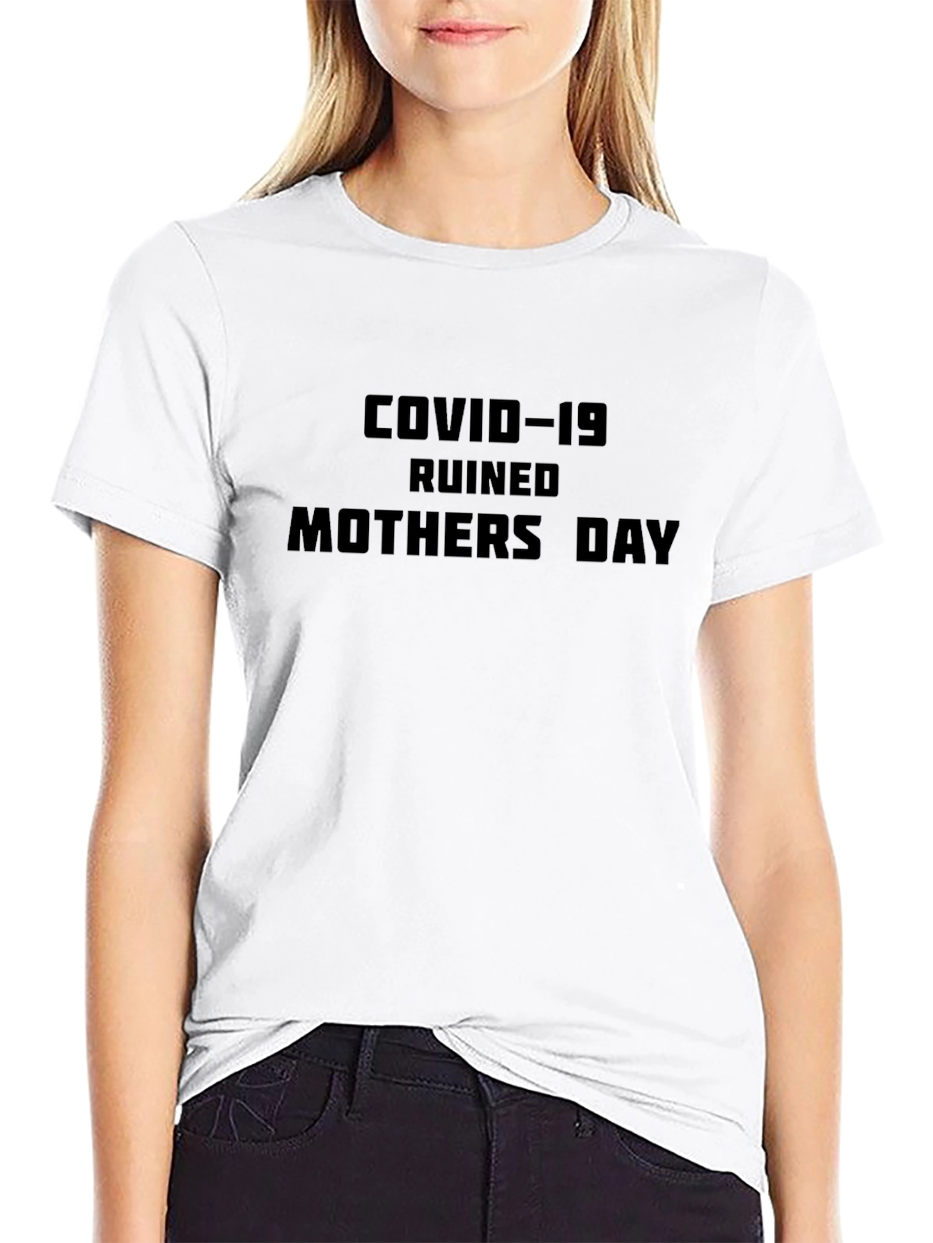 Black COVID-19 Ruined Mothers Day Black T-Shirt view 9