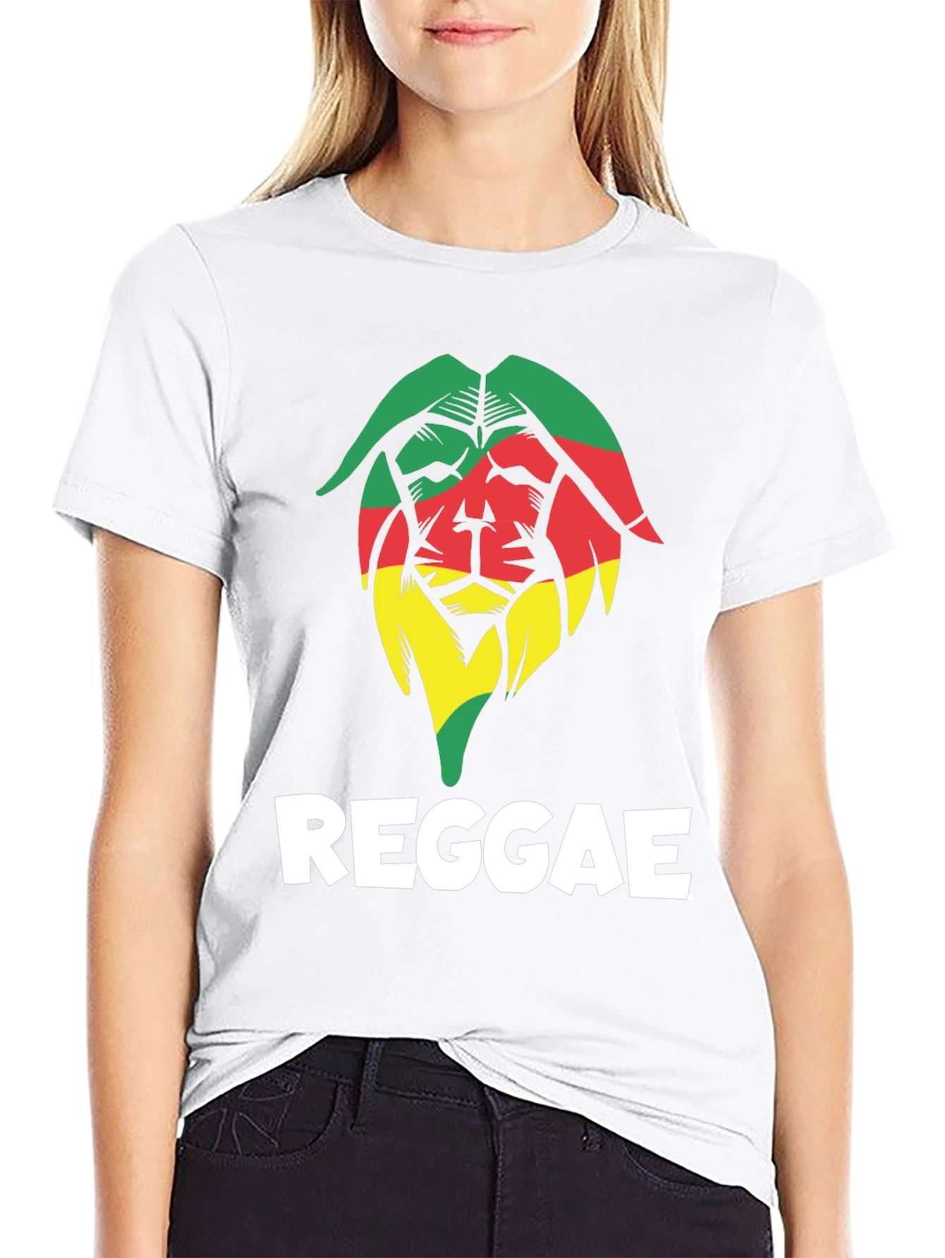 Black Reggae Lion Graphic Tee - Black Cotton T-Shirt view 9