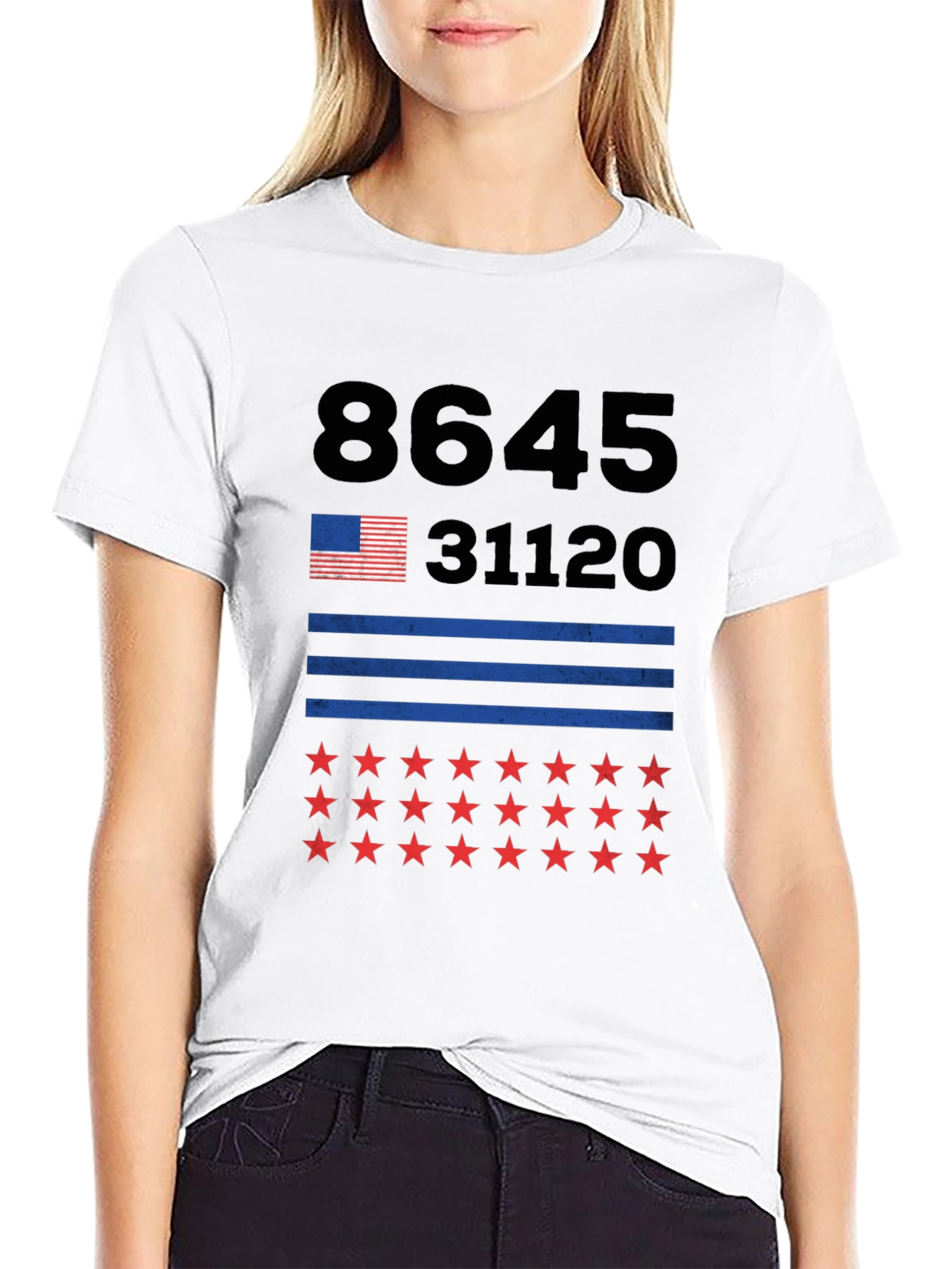 Black 8645 31120 Stars & Stripes Graphic Tee view 9