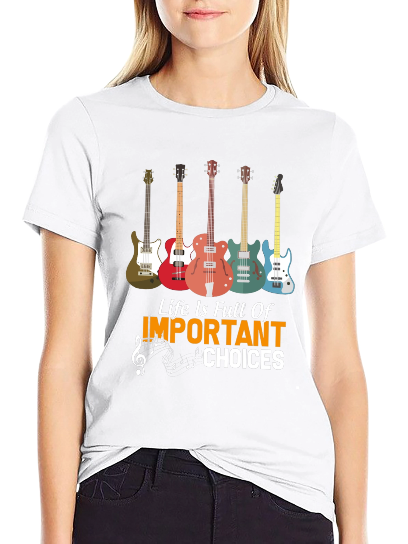 Black Guitar Life Choices Graphic Tee - Music Lover view 9