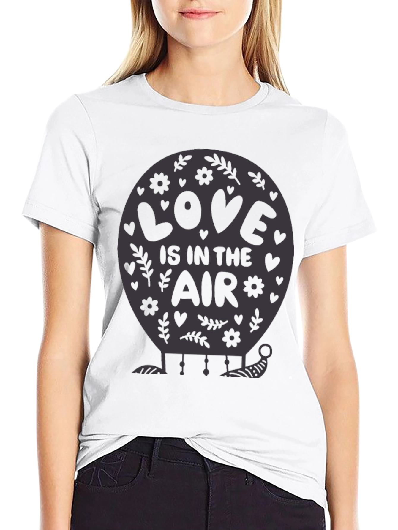 Black Love is in the Air Balloon Graphic Tee view 9