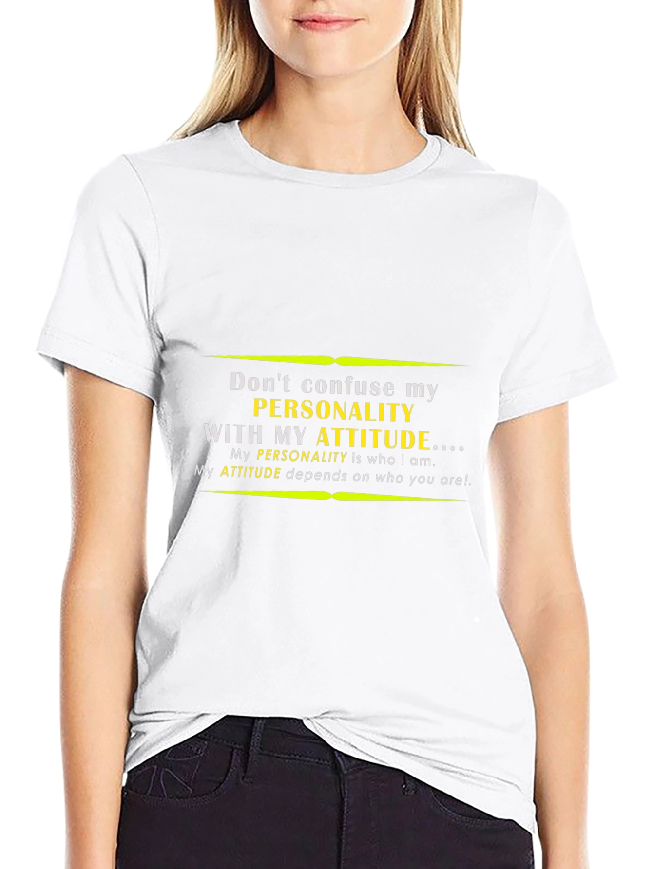 Black Personality Attitude Graphic Tee - Unisex Black T-Shirt view 9