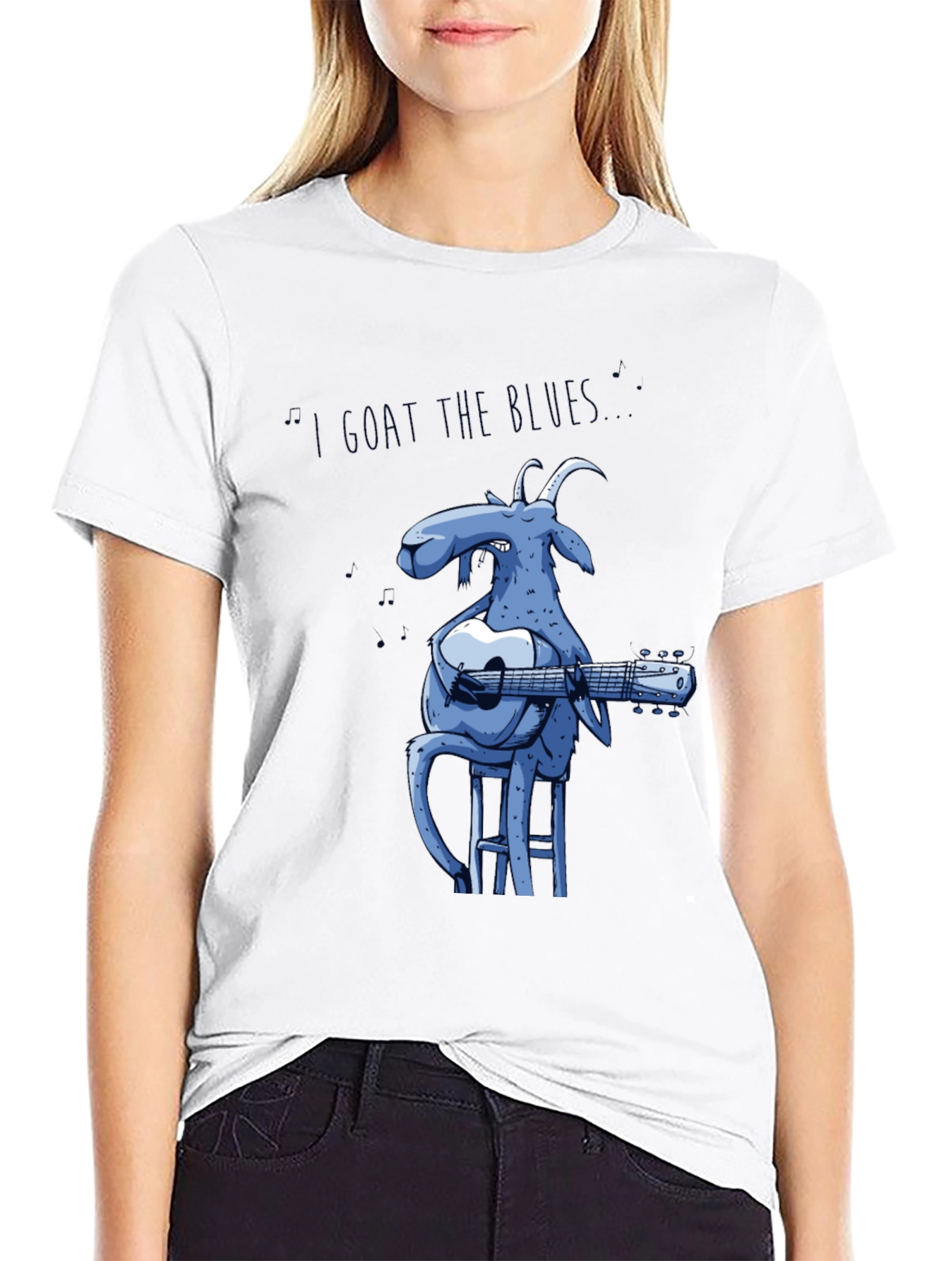 Black I Goat the Blues T-Shirt - Funny Musician Tee view 9