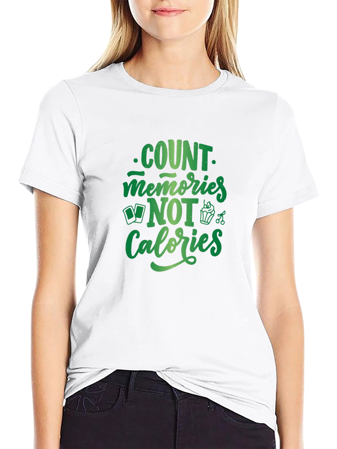 Black Count Memories Not Calories T-Shirt view 9