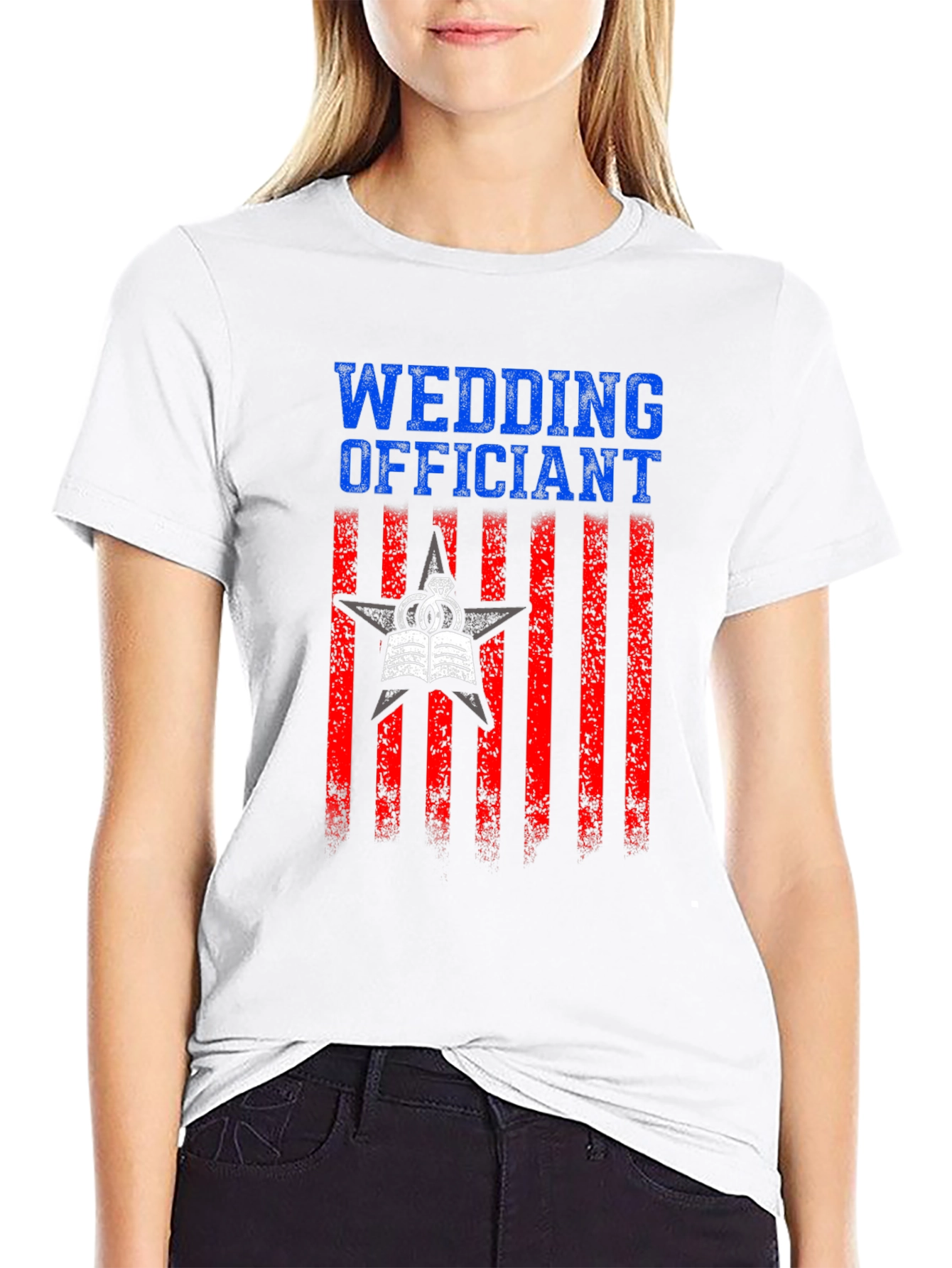 Black Wedding Officiant Graphic T-Shirt view 9