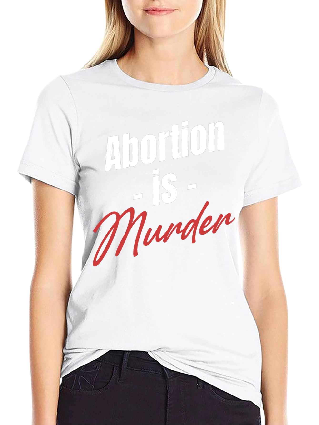 Black Statement T-Shirt - Abortion is Murder view 9