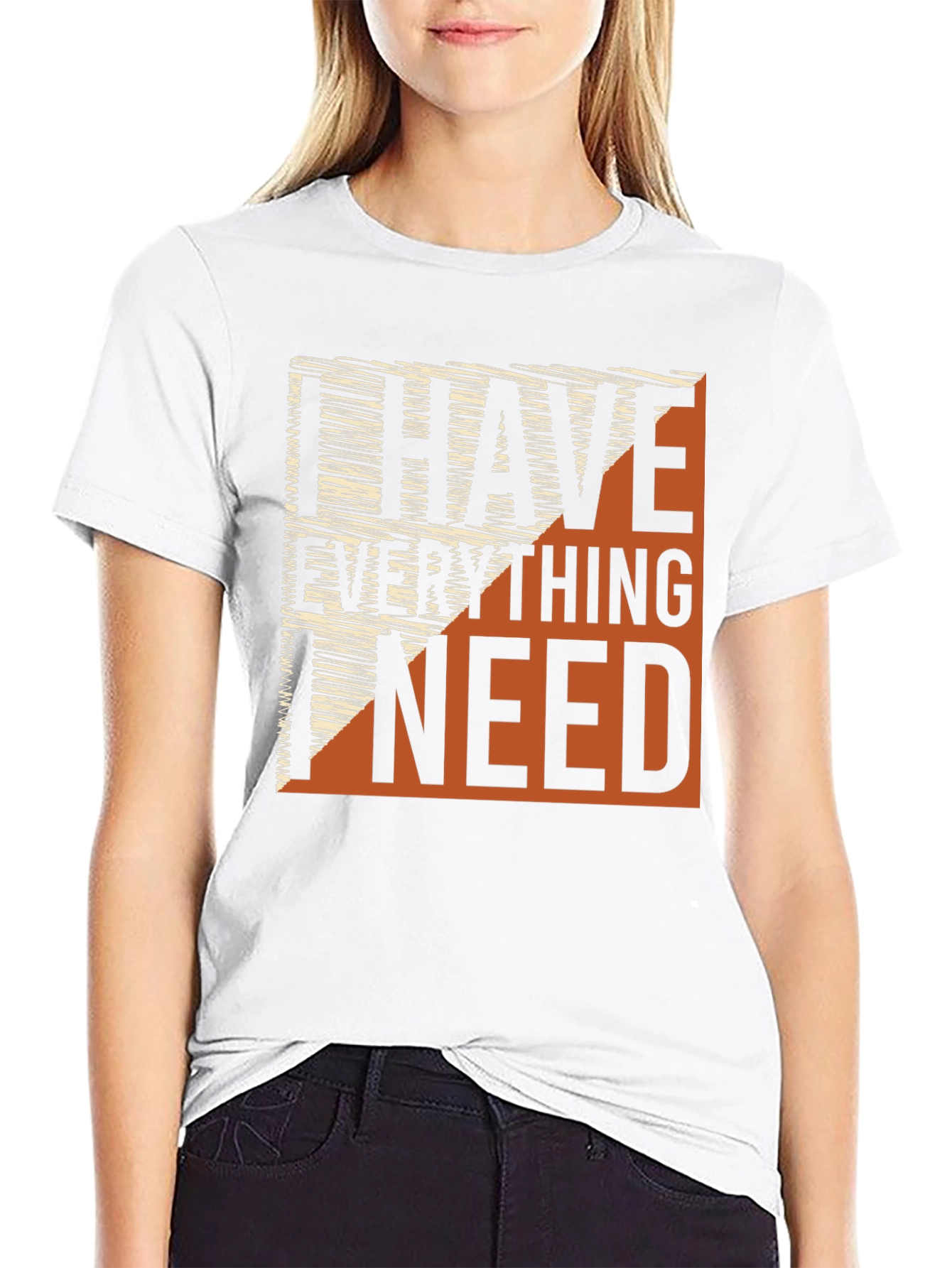 Black I Have Everything I Need Graphic Tee view 9