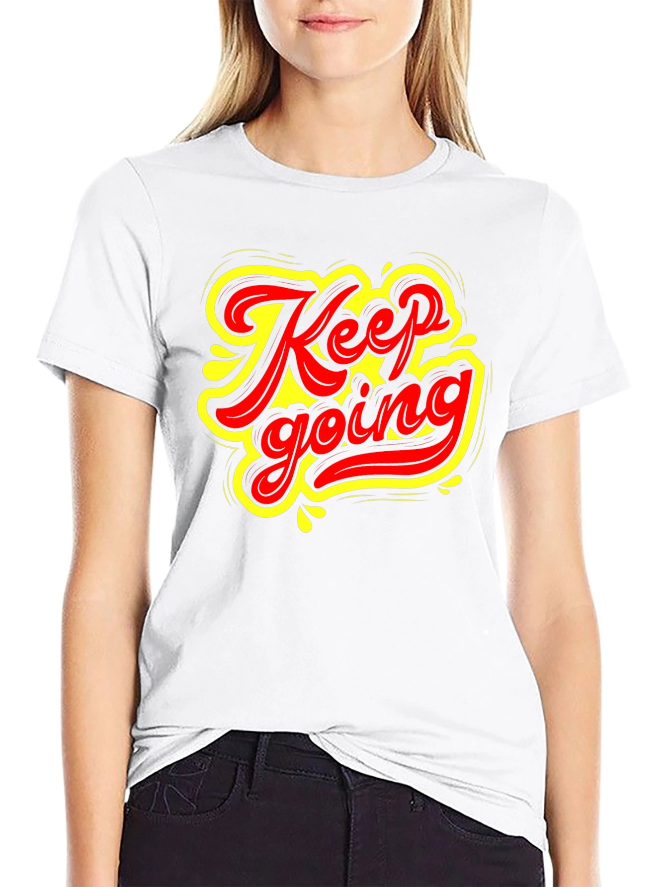 Black Keep Going Graphic T-Shirt - Black view 9