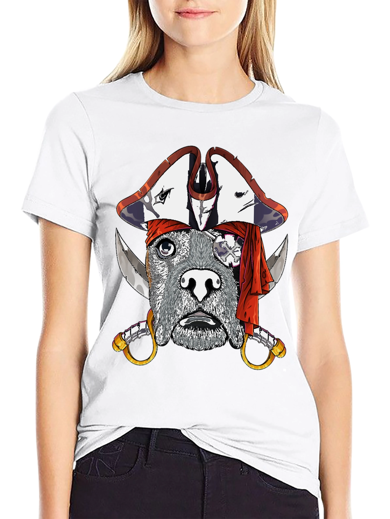 Black Dog Pirate Graphic T-Shirt - Black view 9