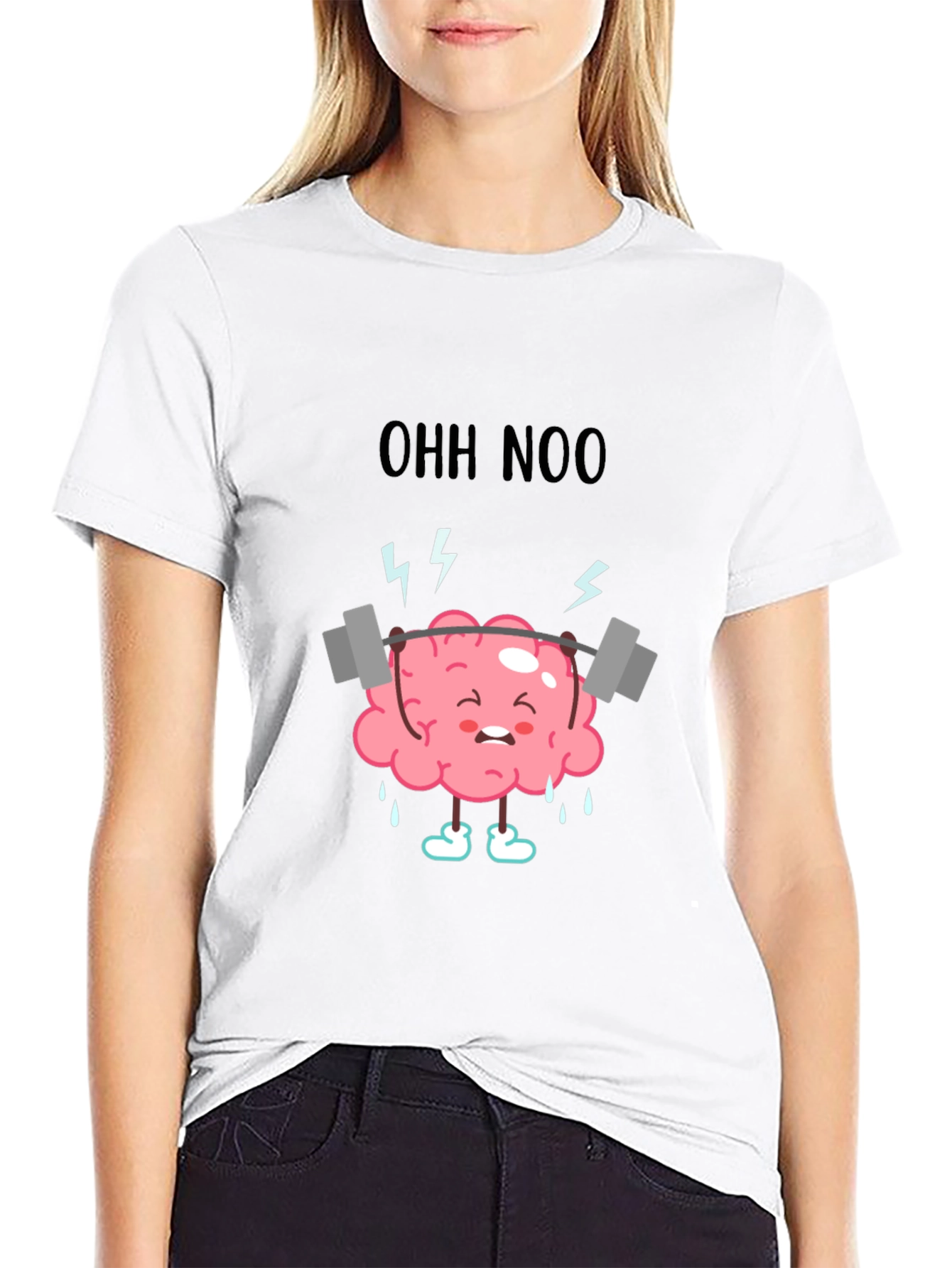 Black Brain Training T-Shirt - "Ohh Noo" Workout Design view 9