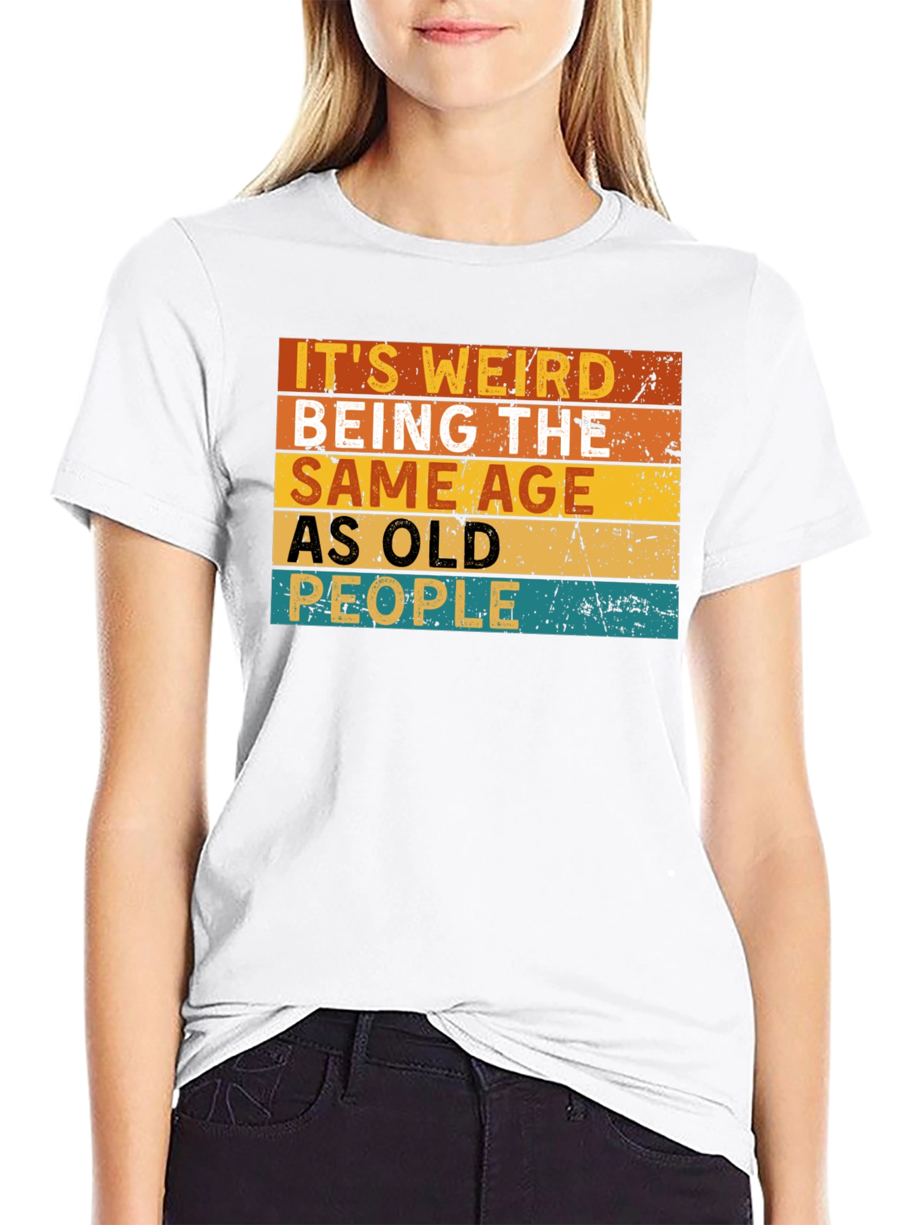 Black It's Weird Being The Same Age As Old People T-Shirt view 9