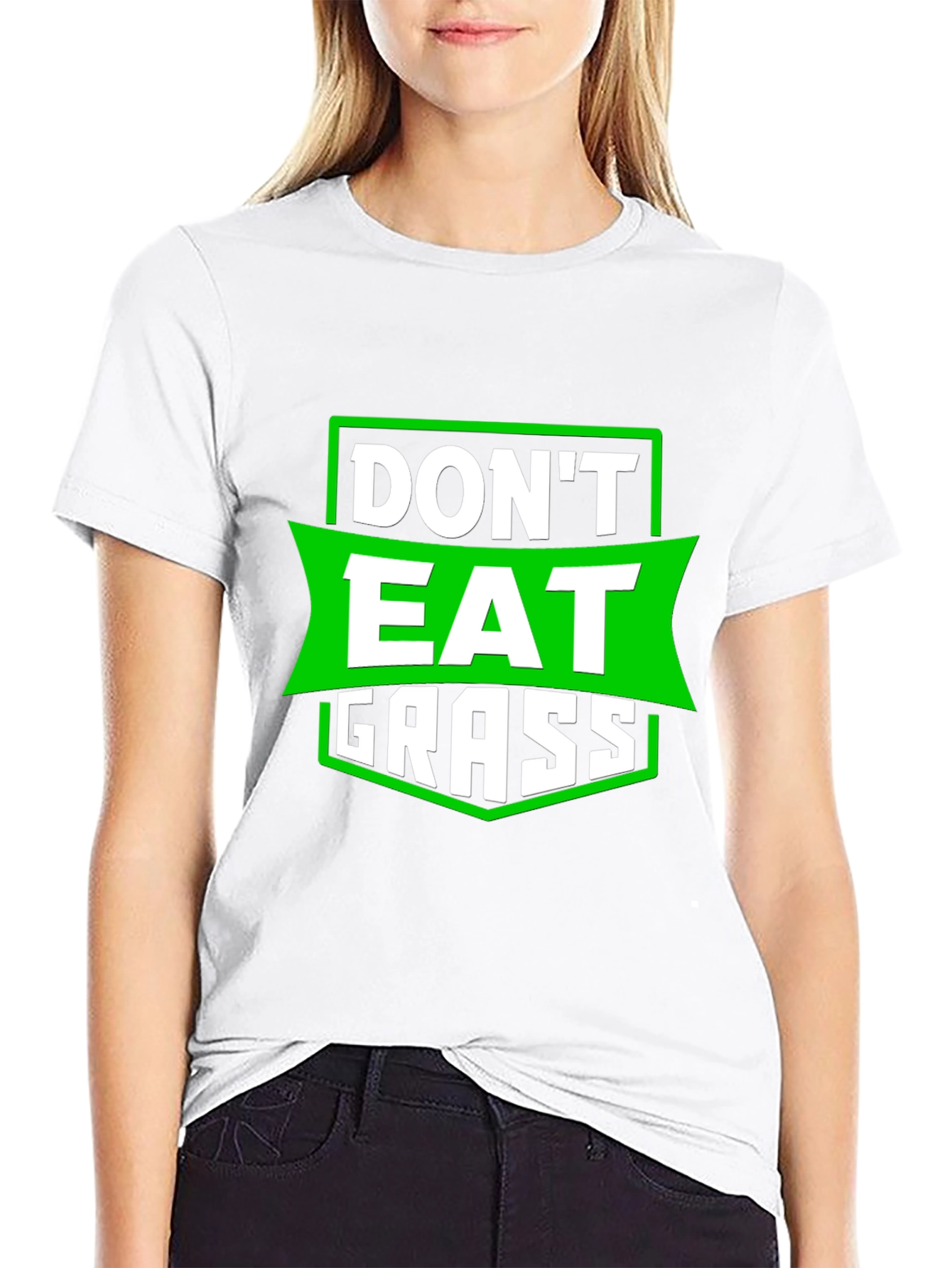 Black Don't Eat Grass Funny Graphic T-Shirt view 9