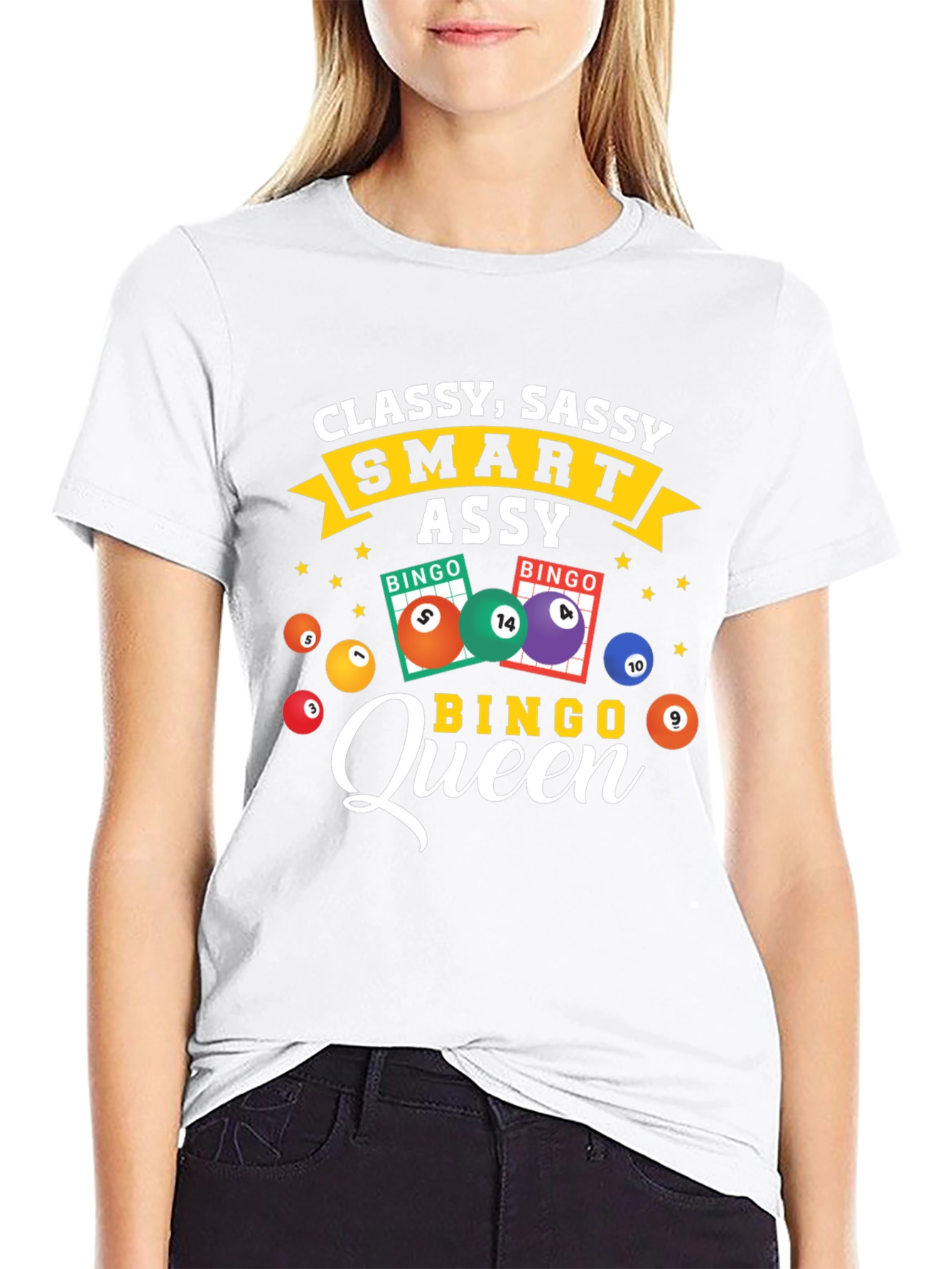 Black Classy Sassy Bingo Queen T-Shirt view 9