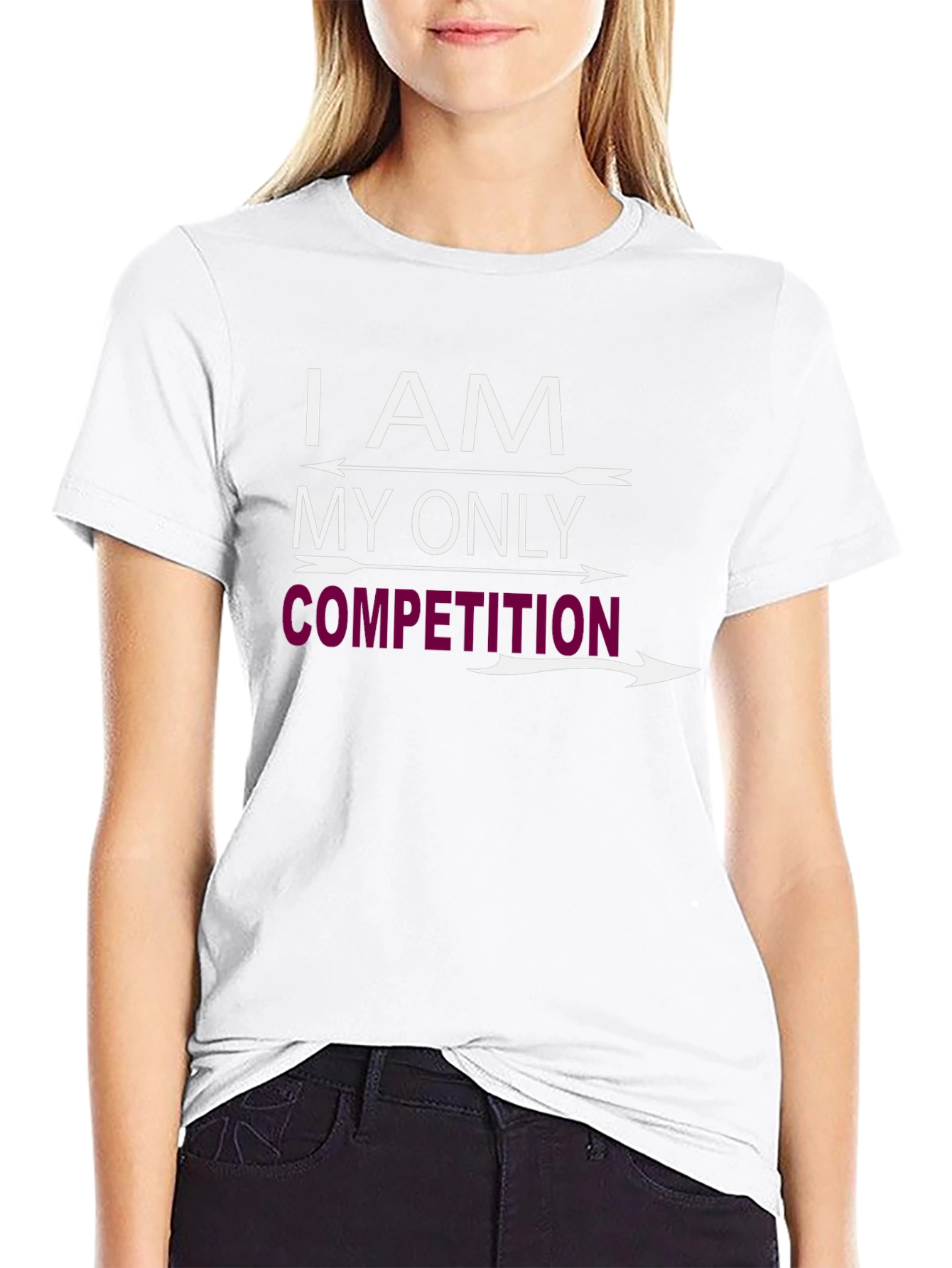 Black I AM MY ONLY COMPETITION Graphic T-Shirt view 9