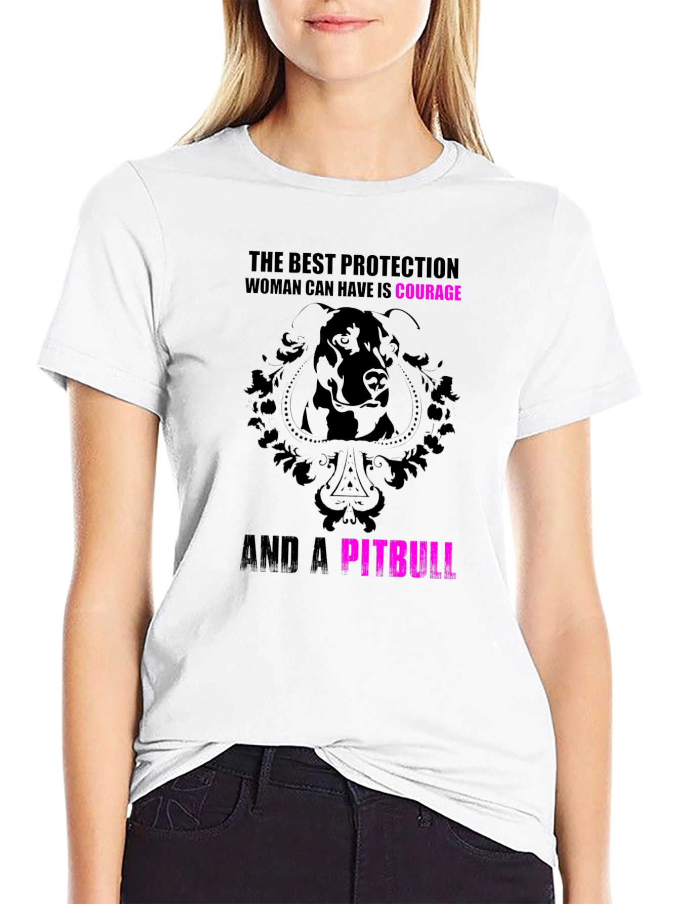 Black Courage & Pitbull Graphic Tee view 9