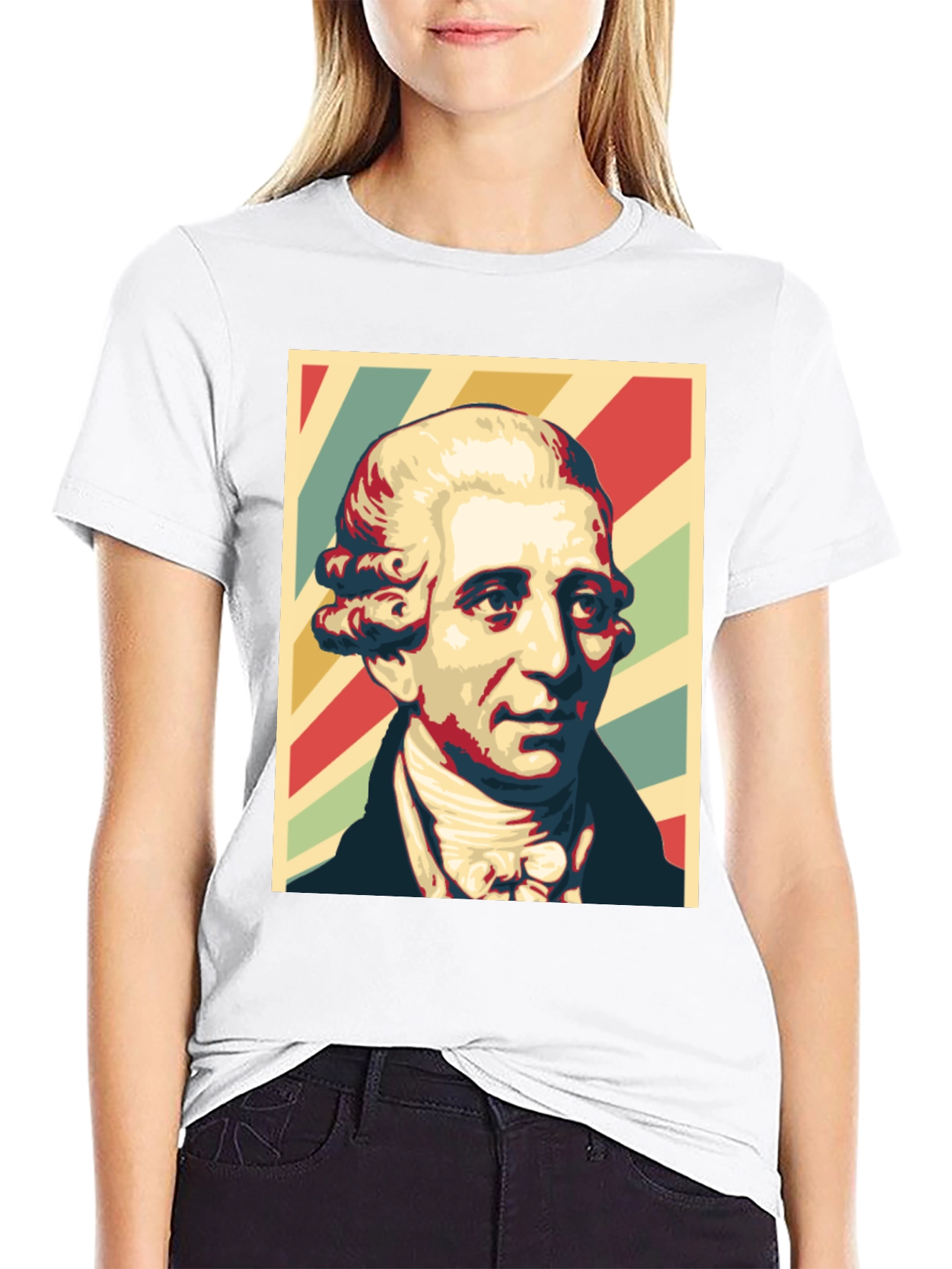 Black Retro Portrait T-Shirt - Classic Style view 9