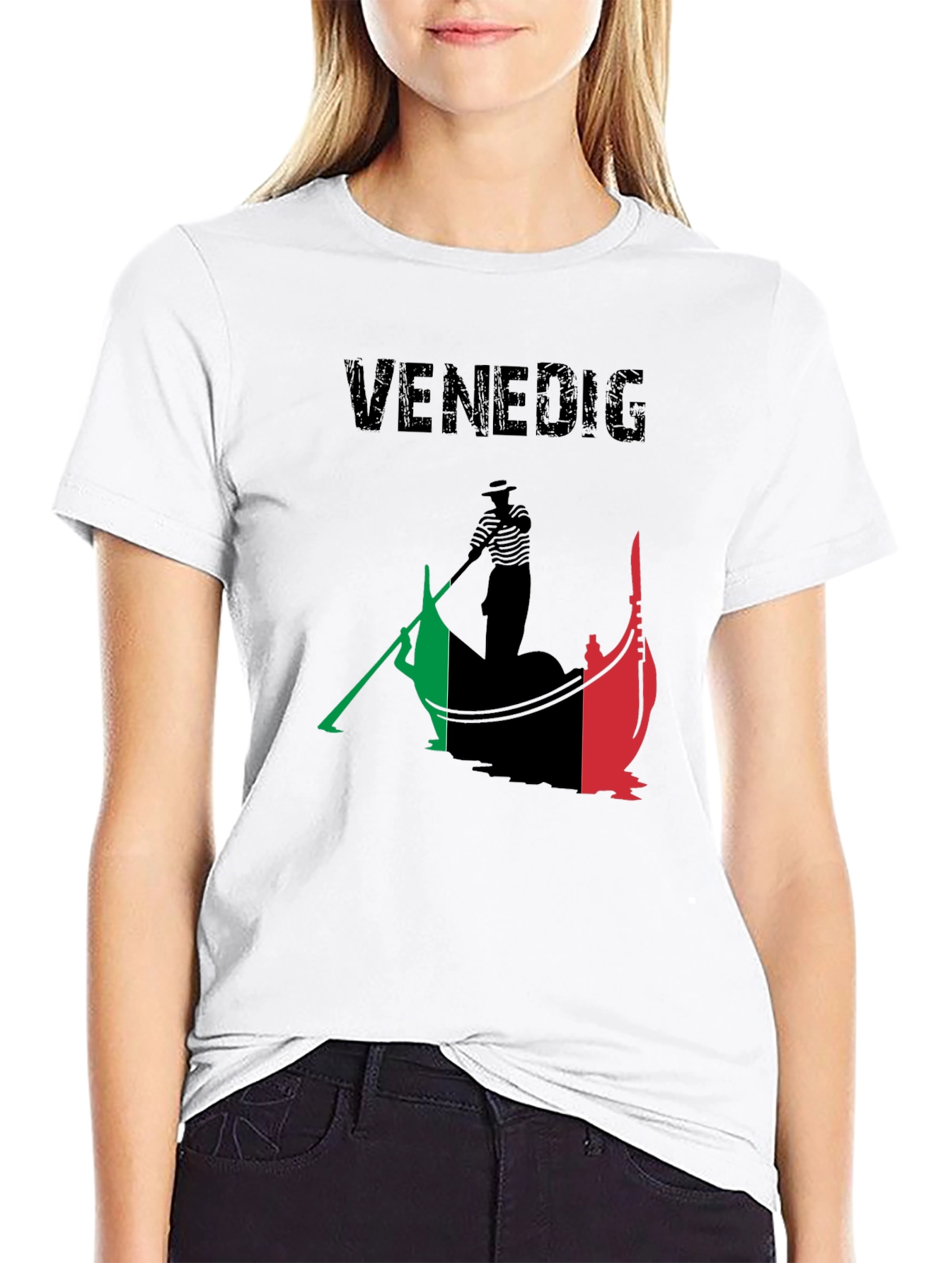 Black Venice Italy Gondola T-Shirt view 9