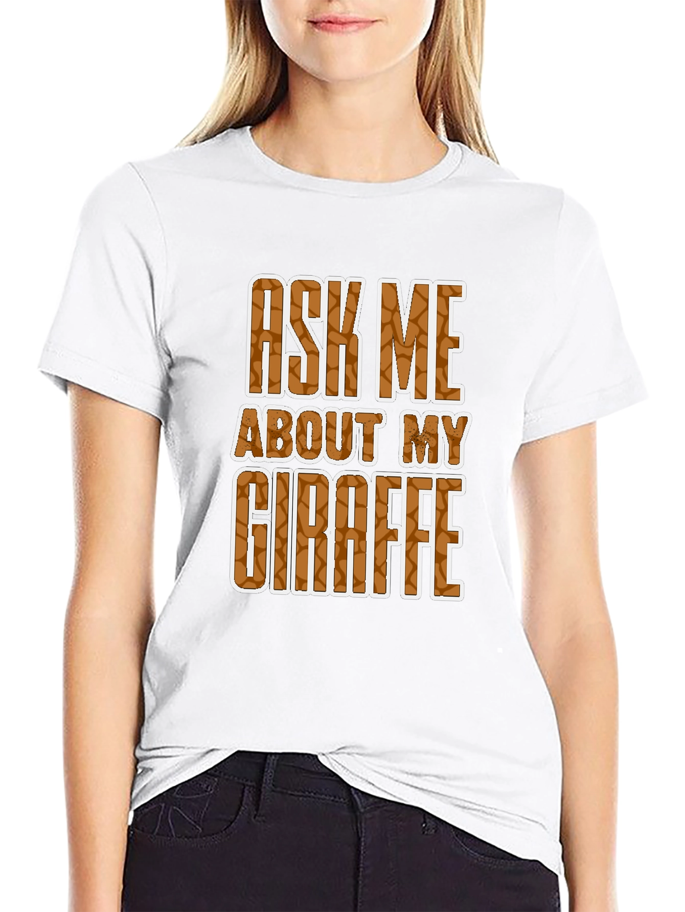 Black Ask Me About My Giraffe T-Shirt view 9