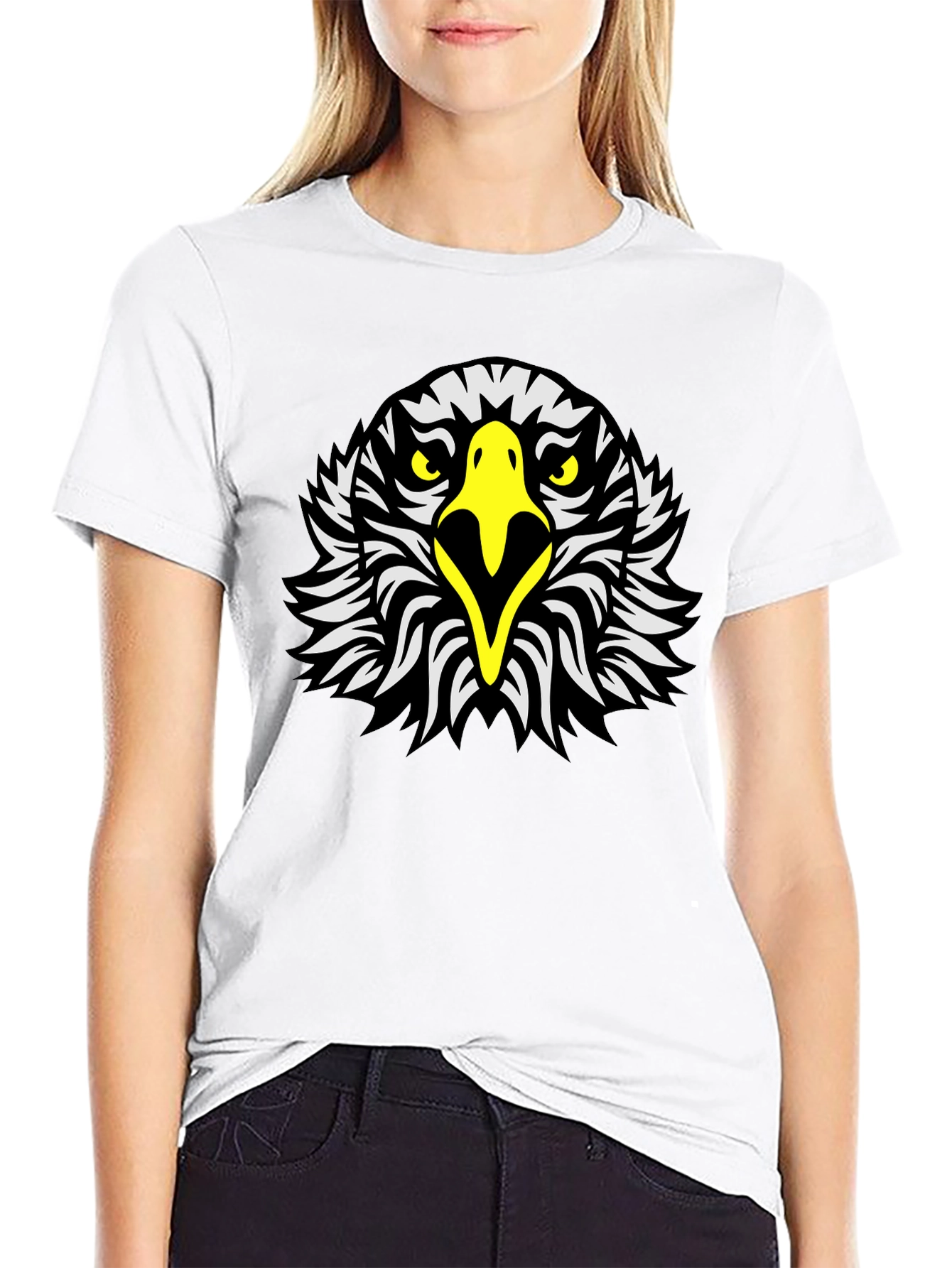 Black Eagle Head Graphic Tee - Black Short Sleeve Shirt view 9