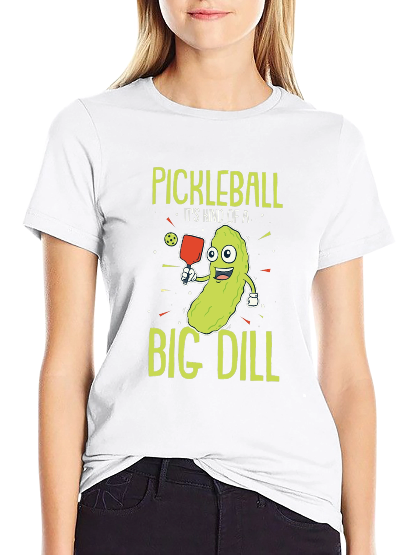 Pickleball Big Dill Graphic Tee - Funny Pickle Pun Shirt - 9