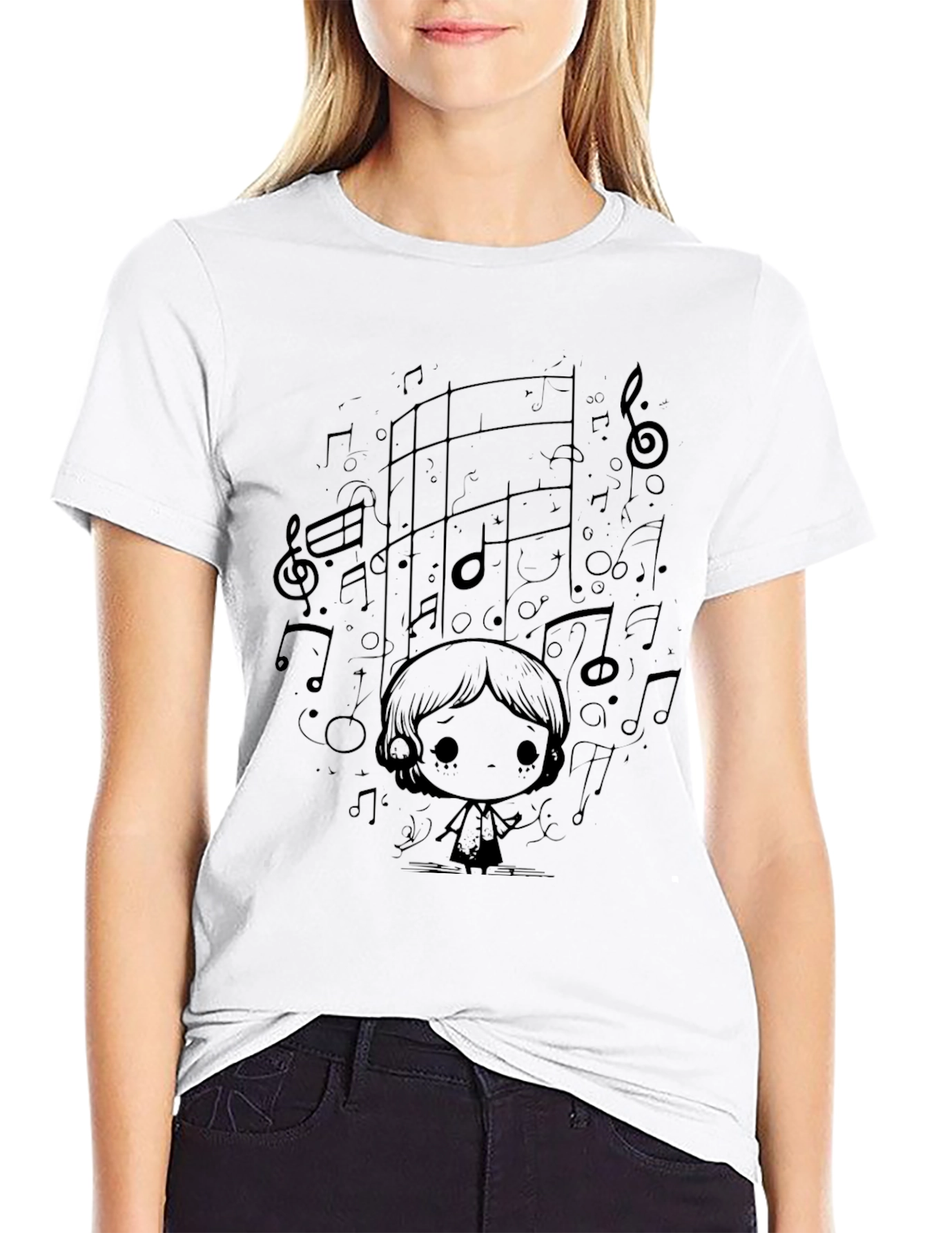 Black Music Lover Black T-Shirt view 9