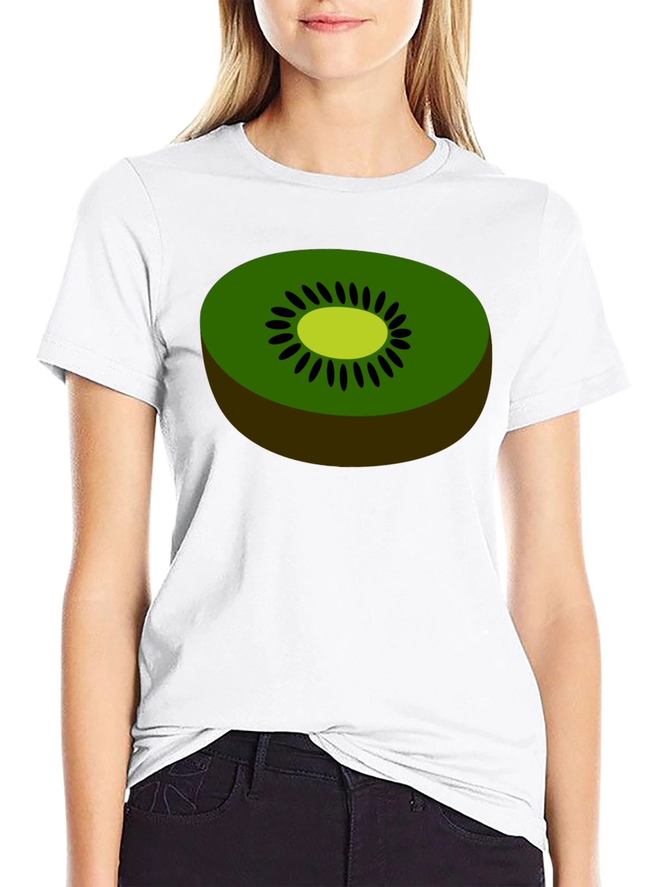 Black Kiwi Fruit Graphic Tee - Novelty Food Shirt view 9