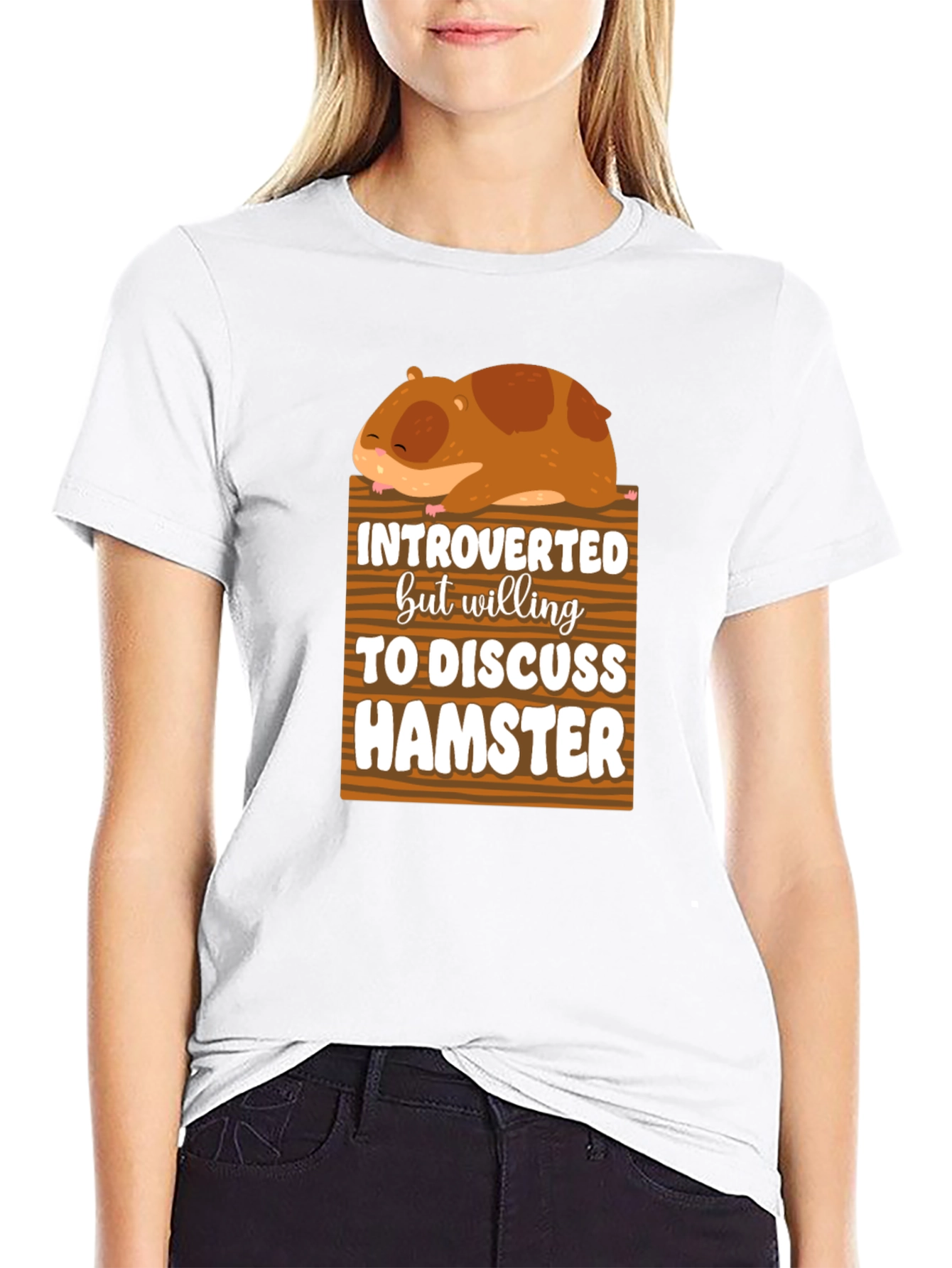 Black Introverted Hamster Graphic Tee view 9