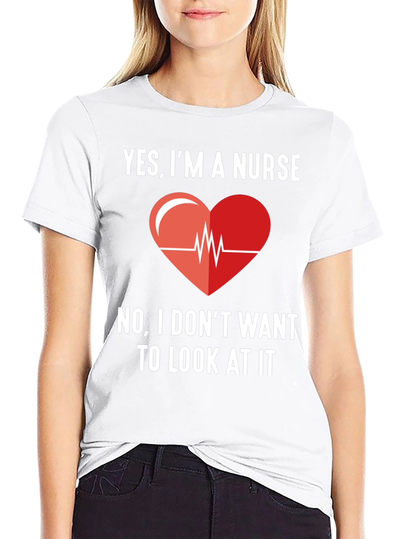 Black Yes, I'm A Nurse - Funny Graphic T-Shirt view 9