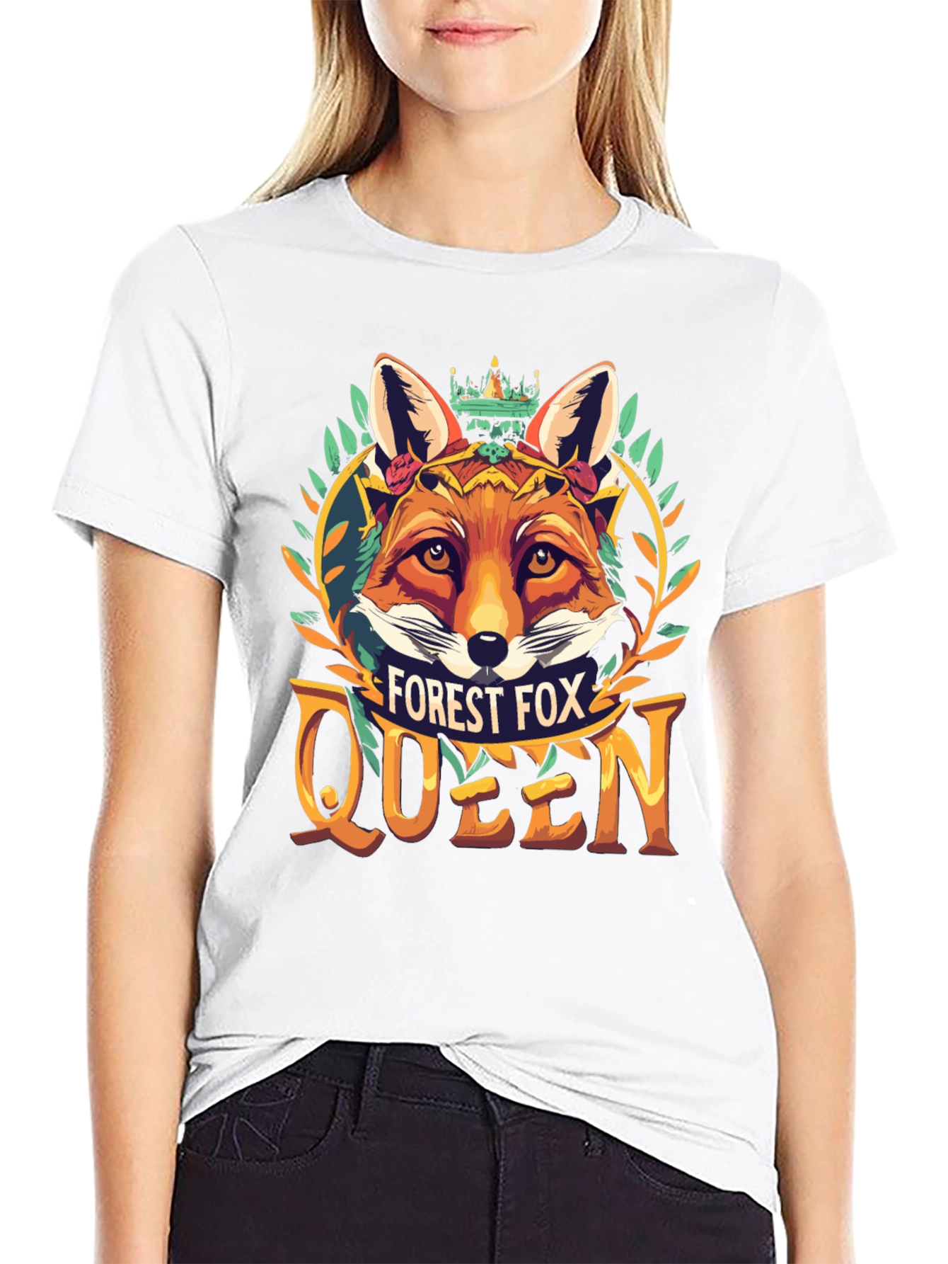 Black Forest Fox Queen Graphic Tee view 9