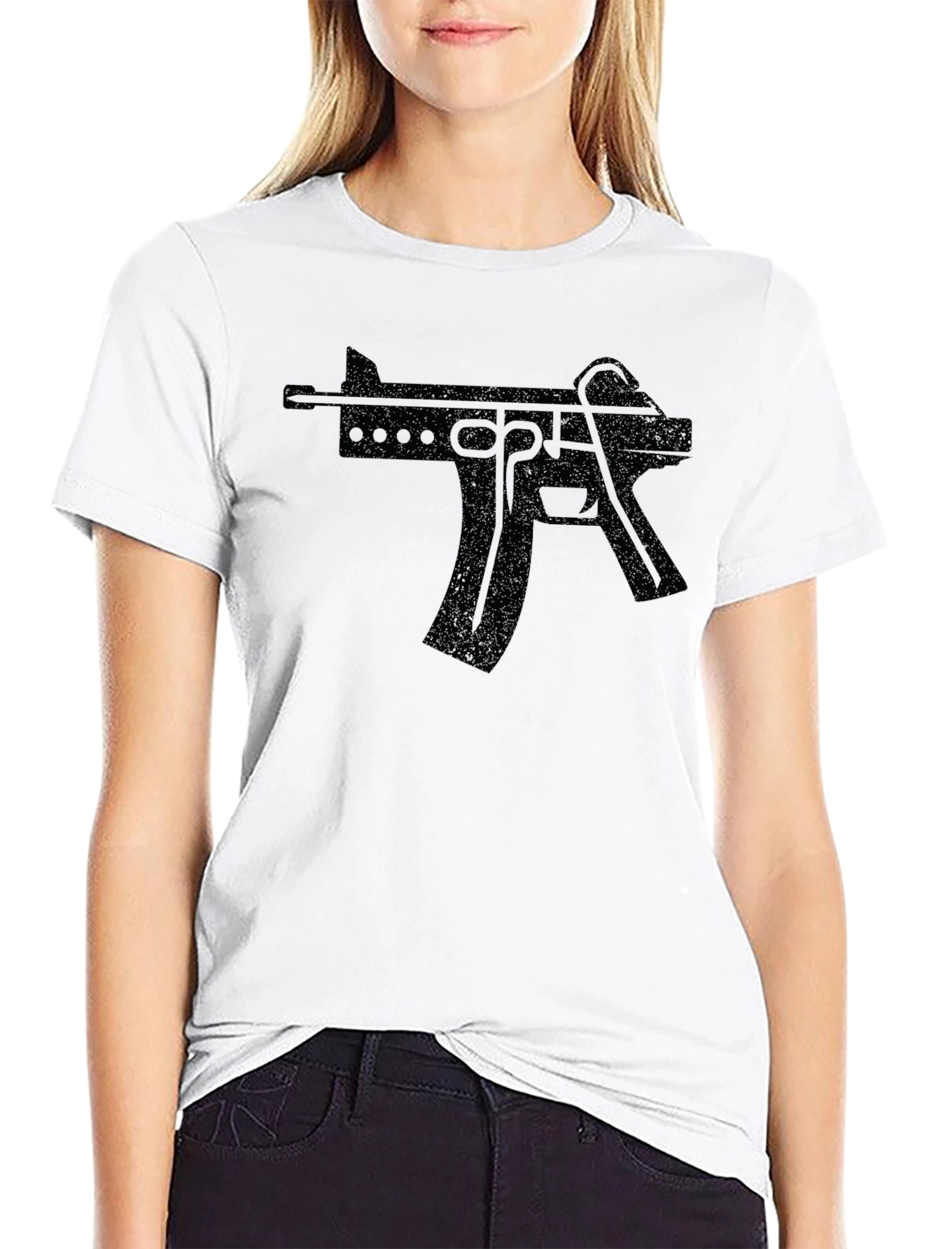 Black Gun Graphic T-Shirt - Edgy Streetwear - 9