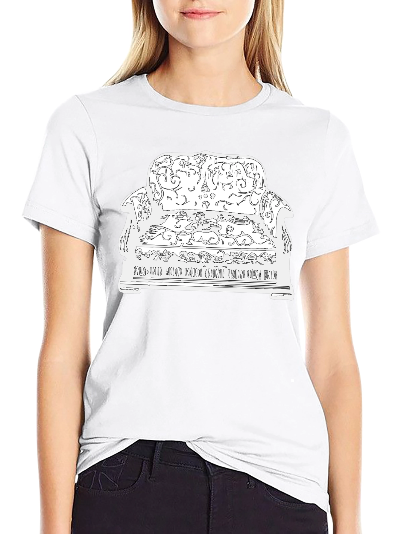 Black Novelty Graphic Tee: Couch Potato Design view 9