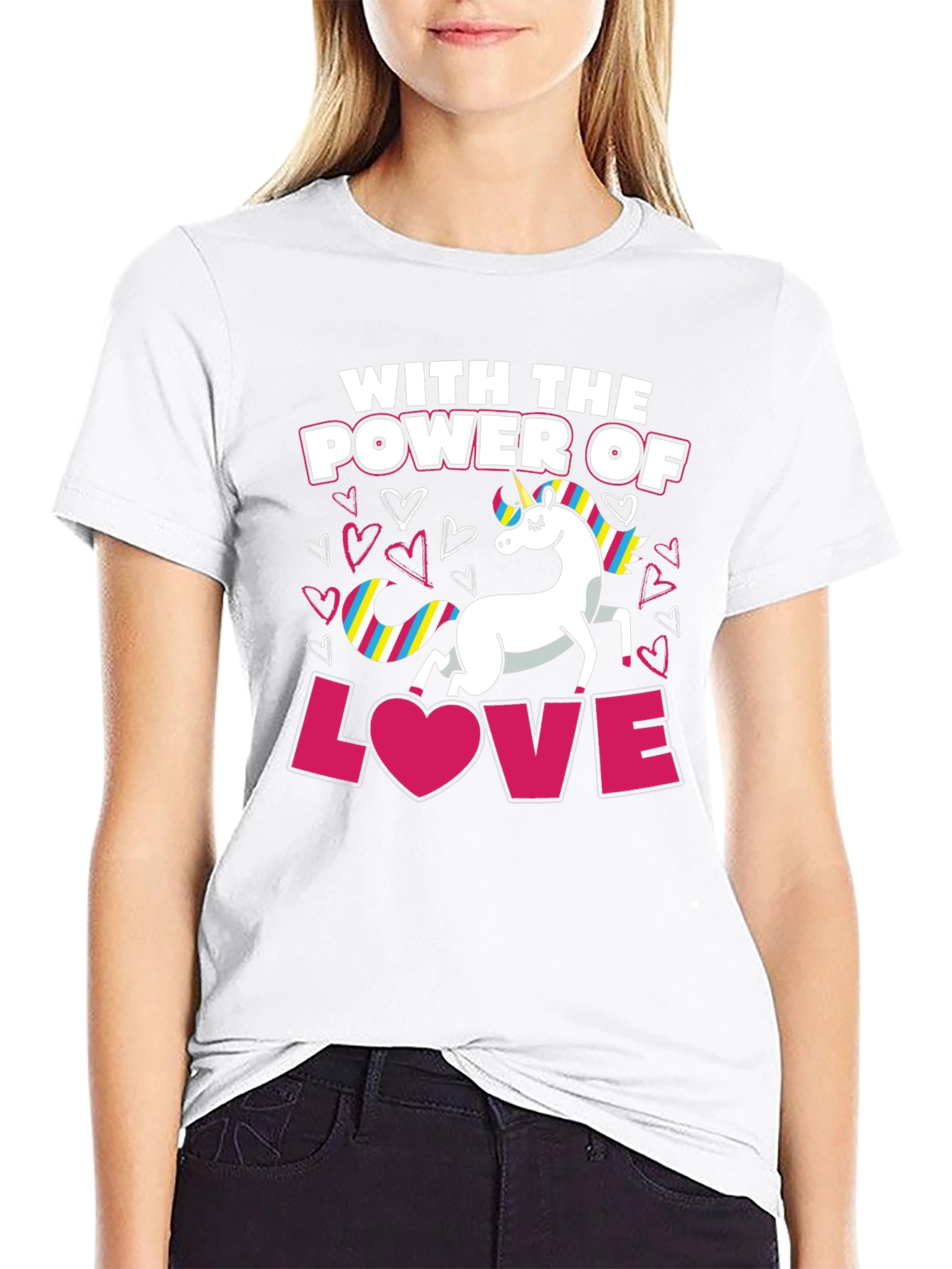 Black Unicorn Power of Love T-Shirt view 9