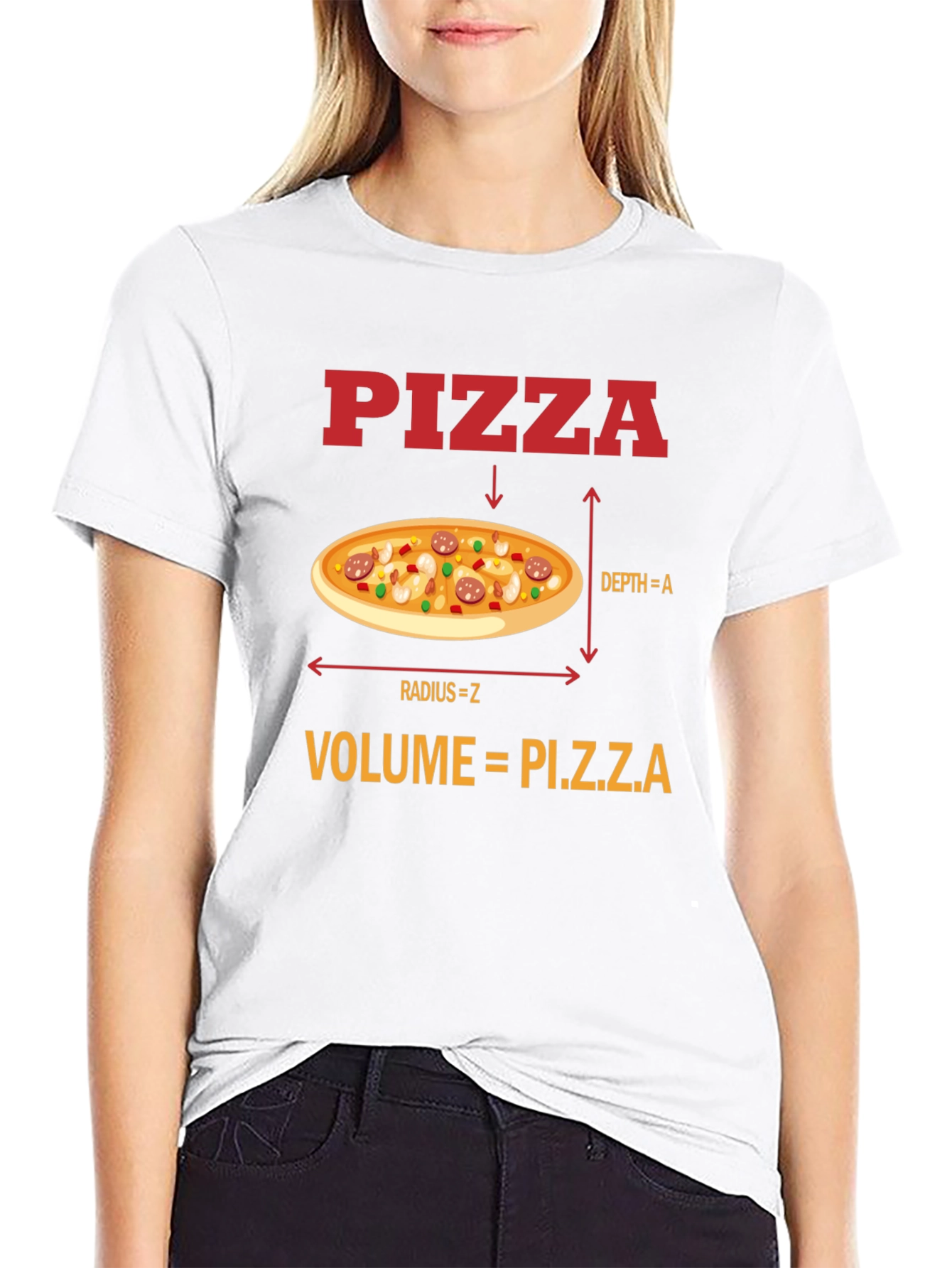 Black Pizza Volume Funny Math T-Shirt view 9