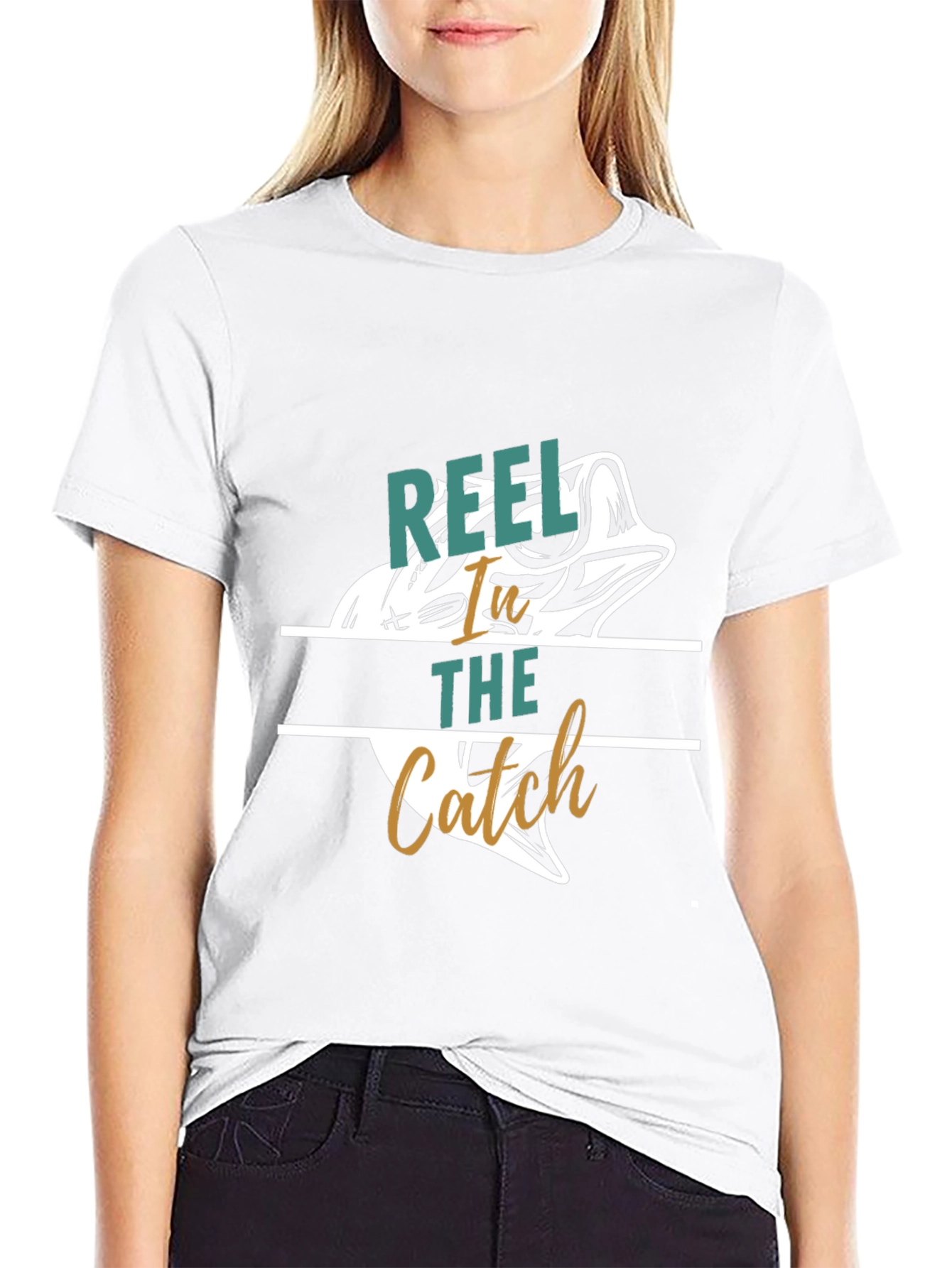 Black Reel It In Catch Fish Graphic Tee view 9