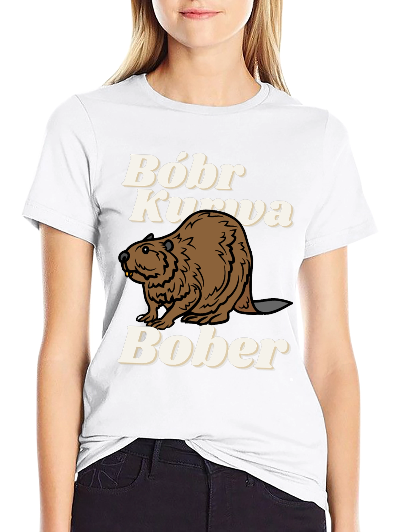 Black Bóbr Kurva Bober Funny Beaver T-Shirt view 9