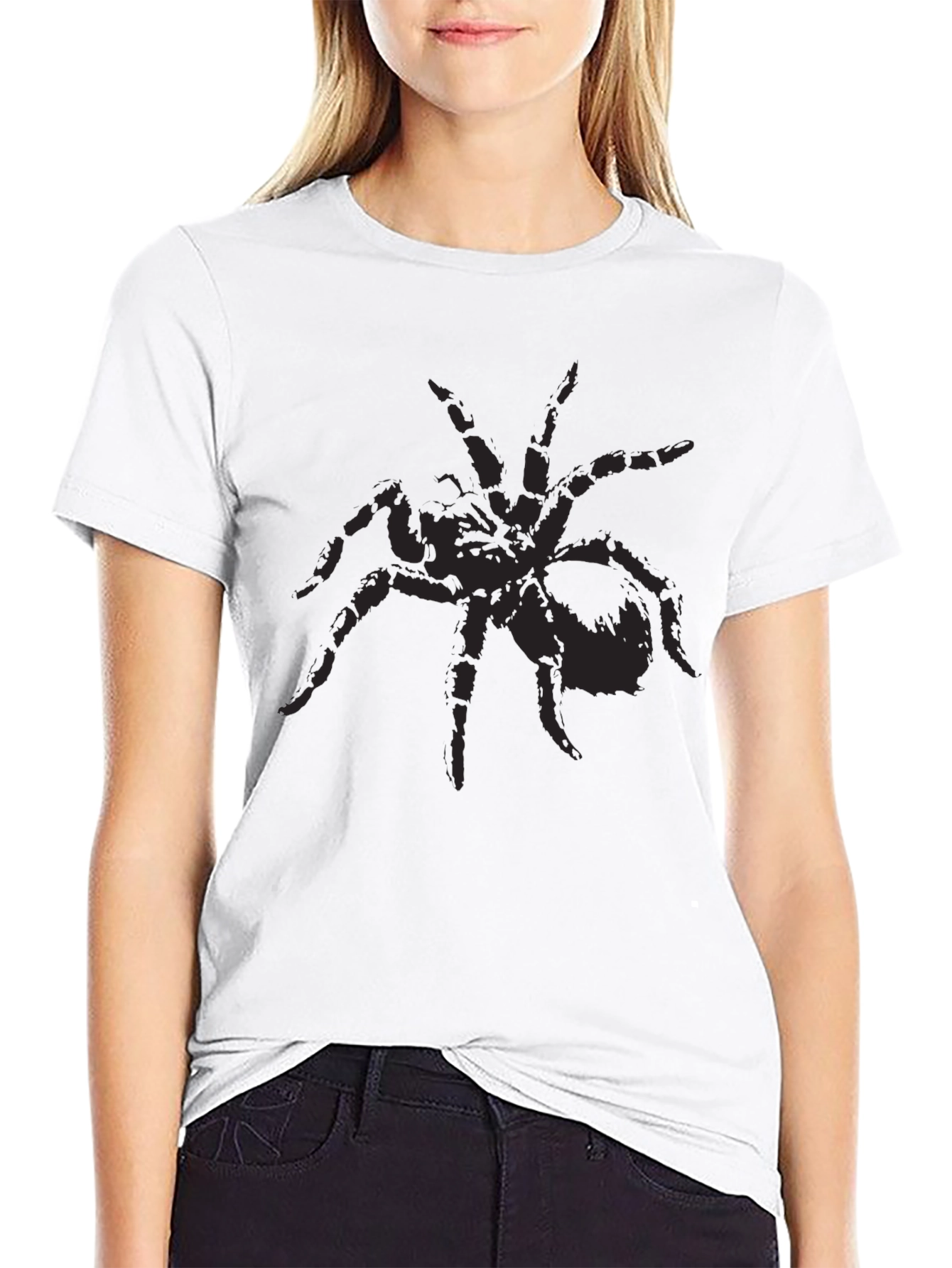 Black Black Spider Graphic Tee - Creepy Cool Design view 9