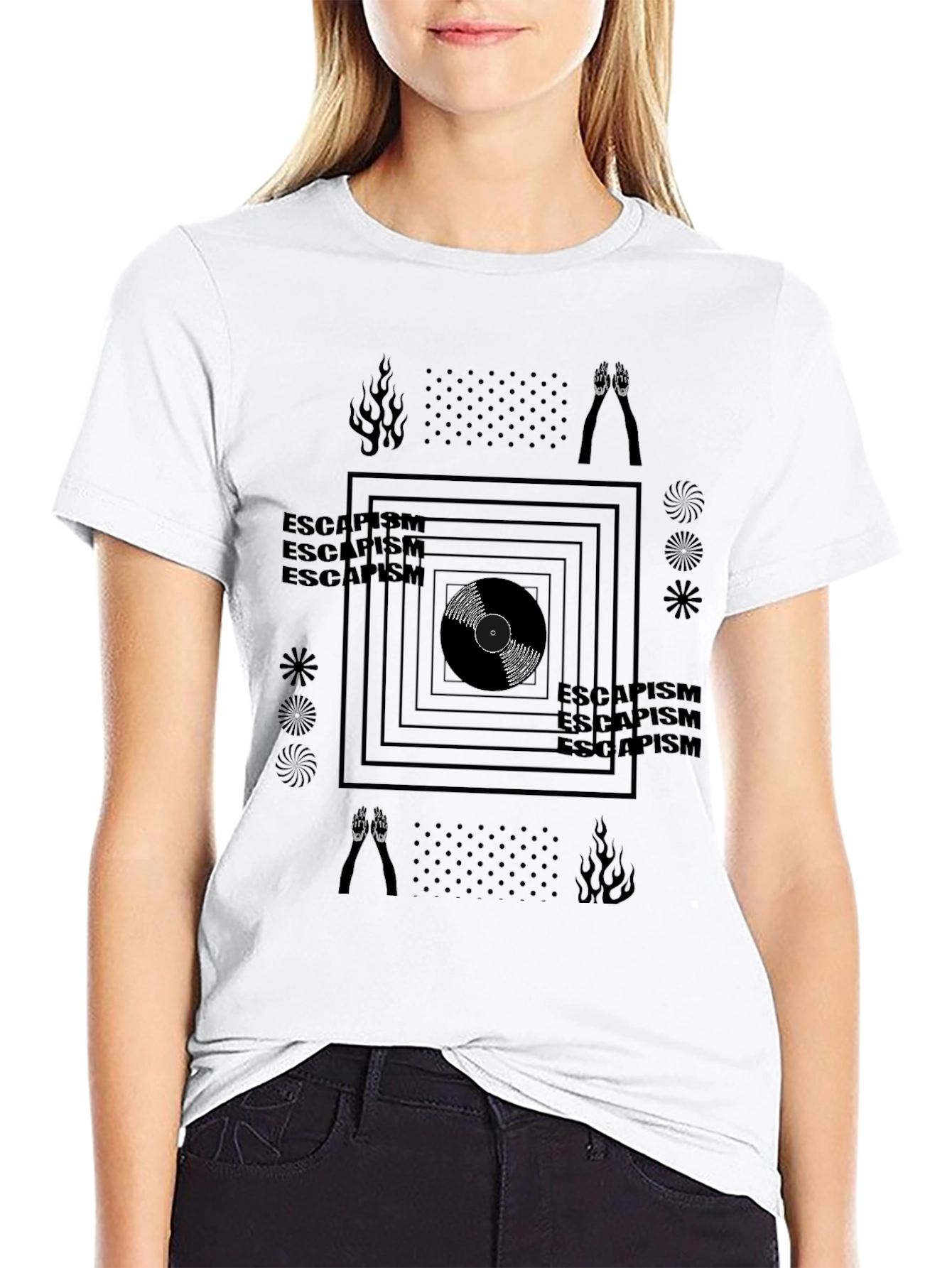 Black Escapism Graphic Tee - Black view 9