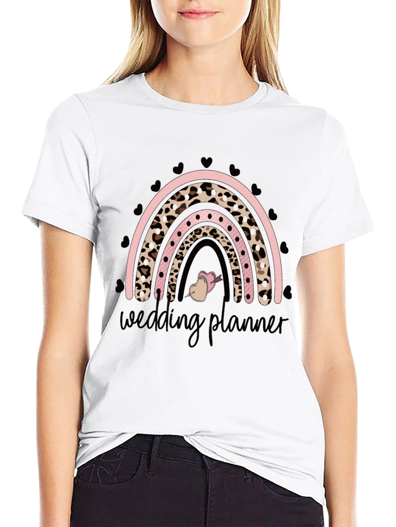 Black Wedding Planner Rainbow Graphic Tee view 9
