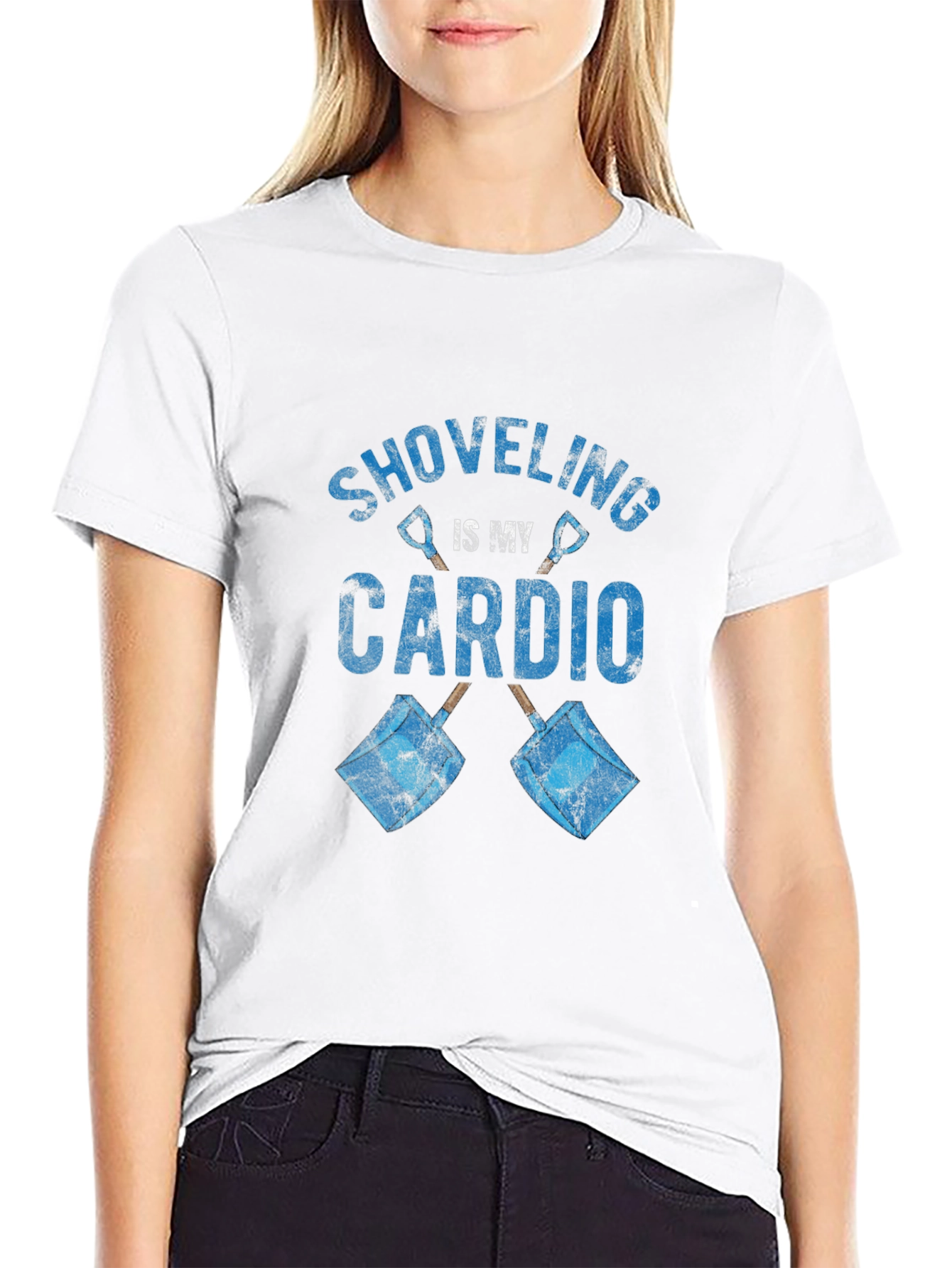 Black Shoveling is My Cardio Graphic Tee - Black view 9