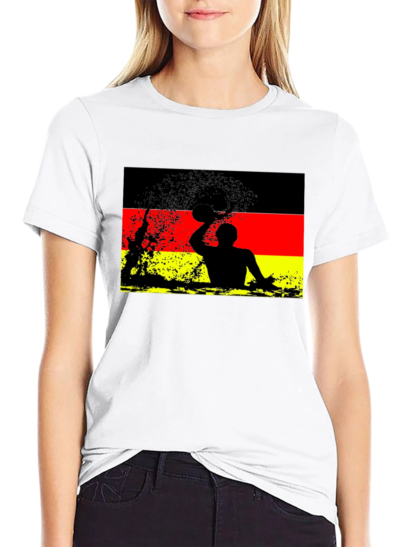 Black German Water Polo T-Shirt - Black view 9