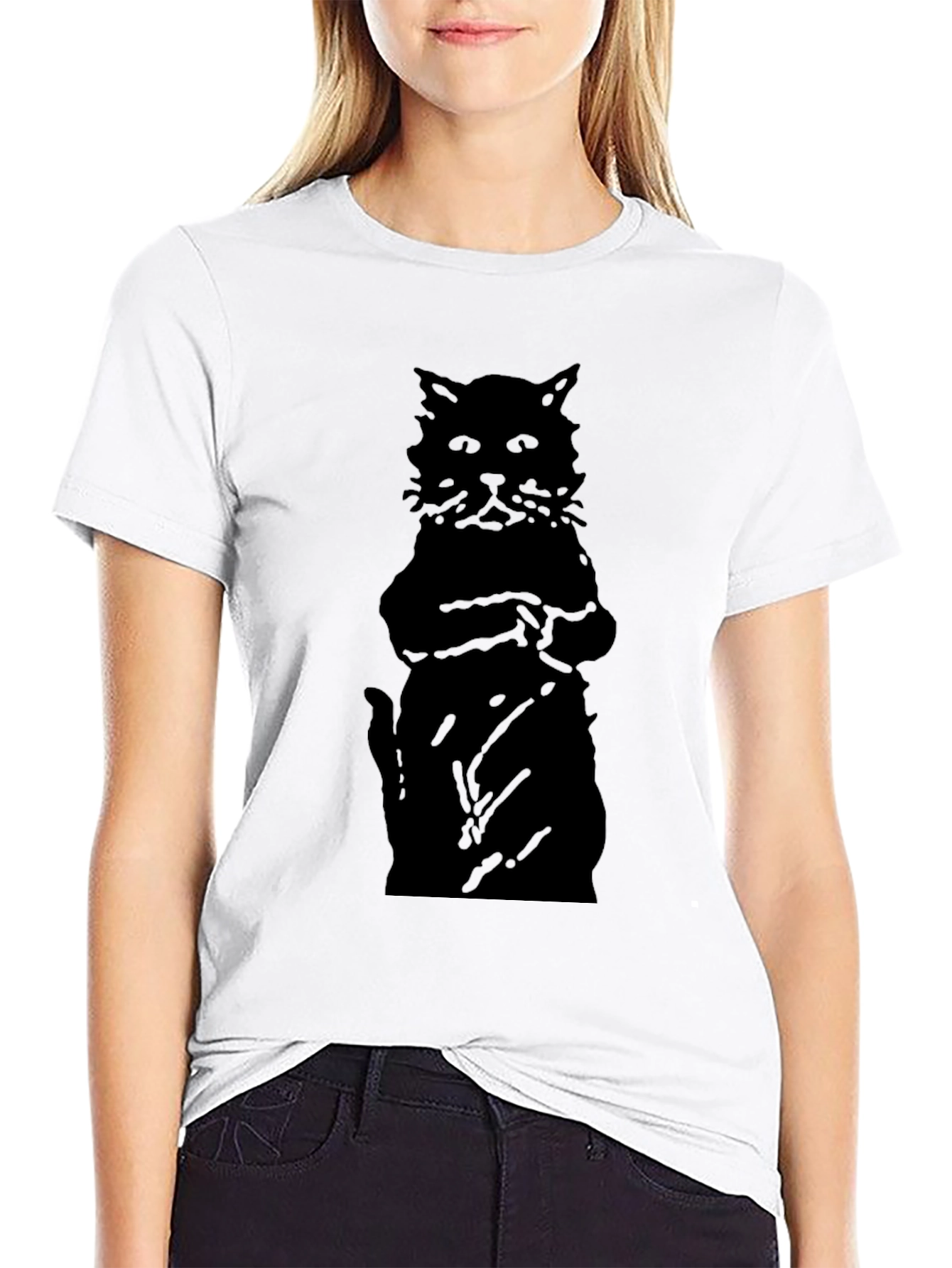 Black Black Cat Silhouette Men's T-Shirt view 9